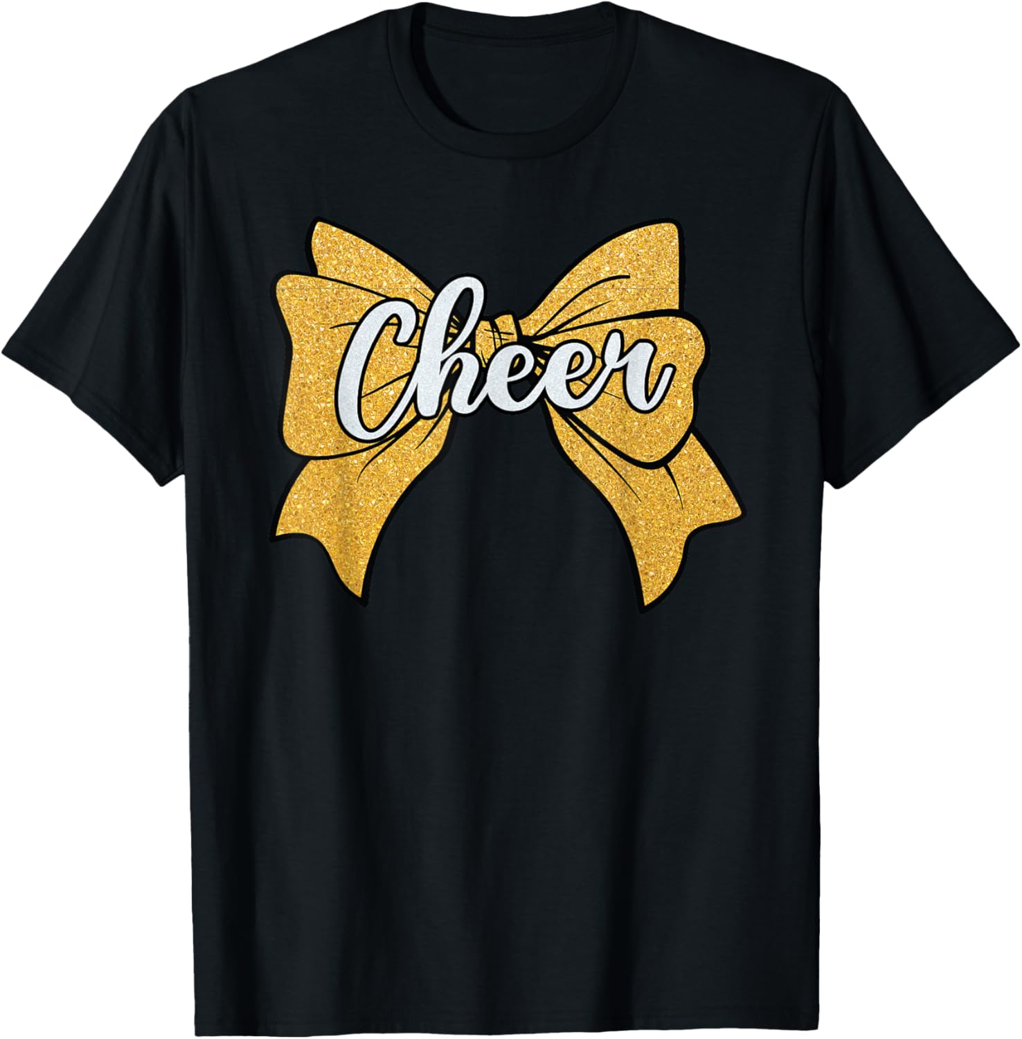 Coquette Yellow Cheerleader T-Shirt with Cheer Bow for Sport Fans - 28