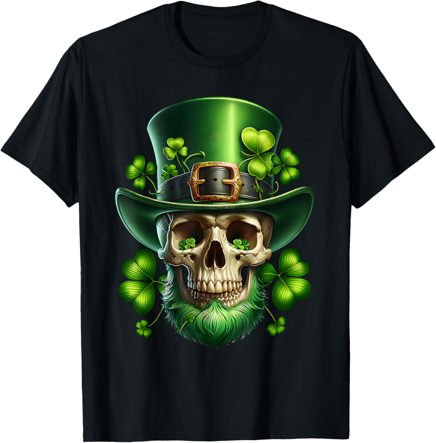 Saint Patrick's Day Sugar Skull T-Shirt for Festive Celebrations - 24