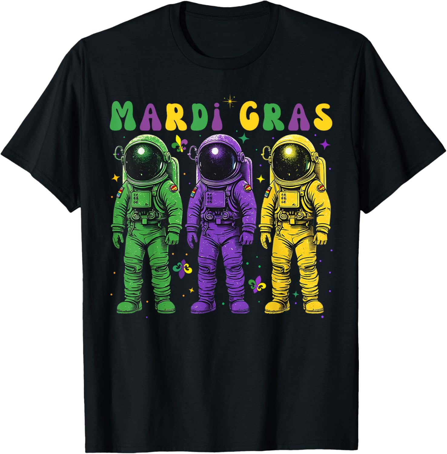 Astronaut Mardi Gras T-Shirt - Groovy New Orleans Carnival Fashion - 12