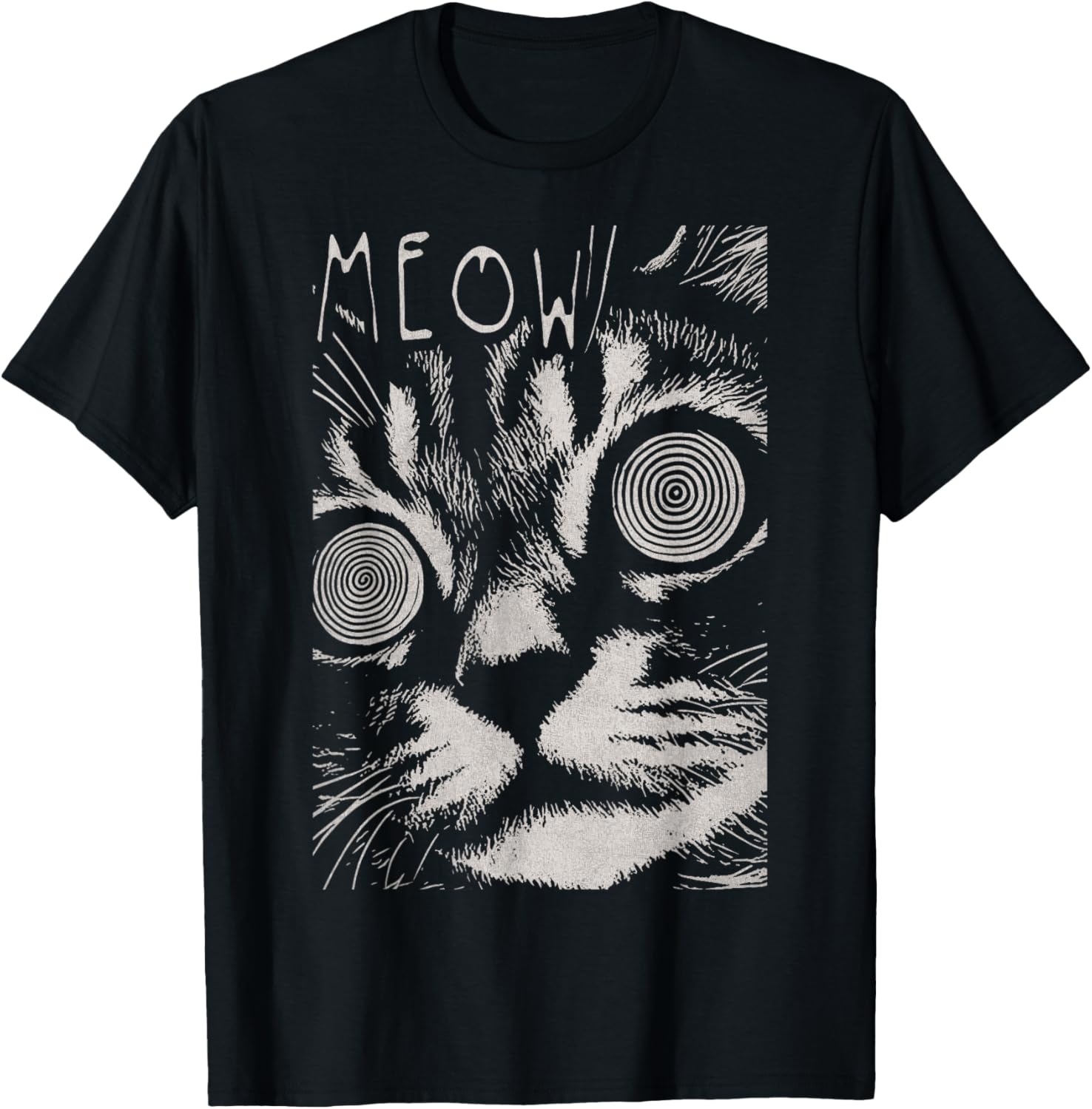 Trendy Cat Hip Hop Y2K Vintage Streetwear T-Shirt for All Ages - 1