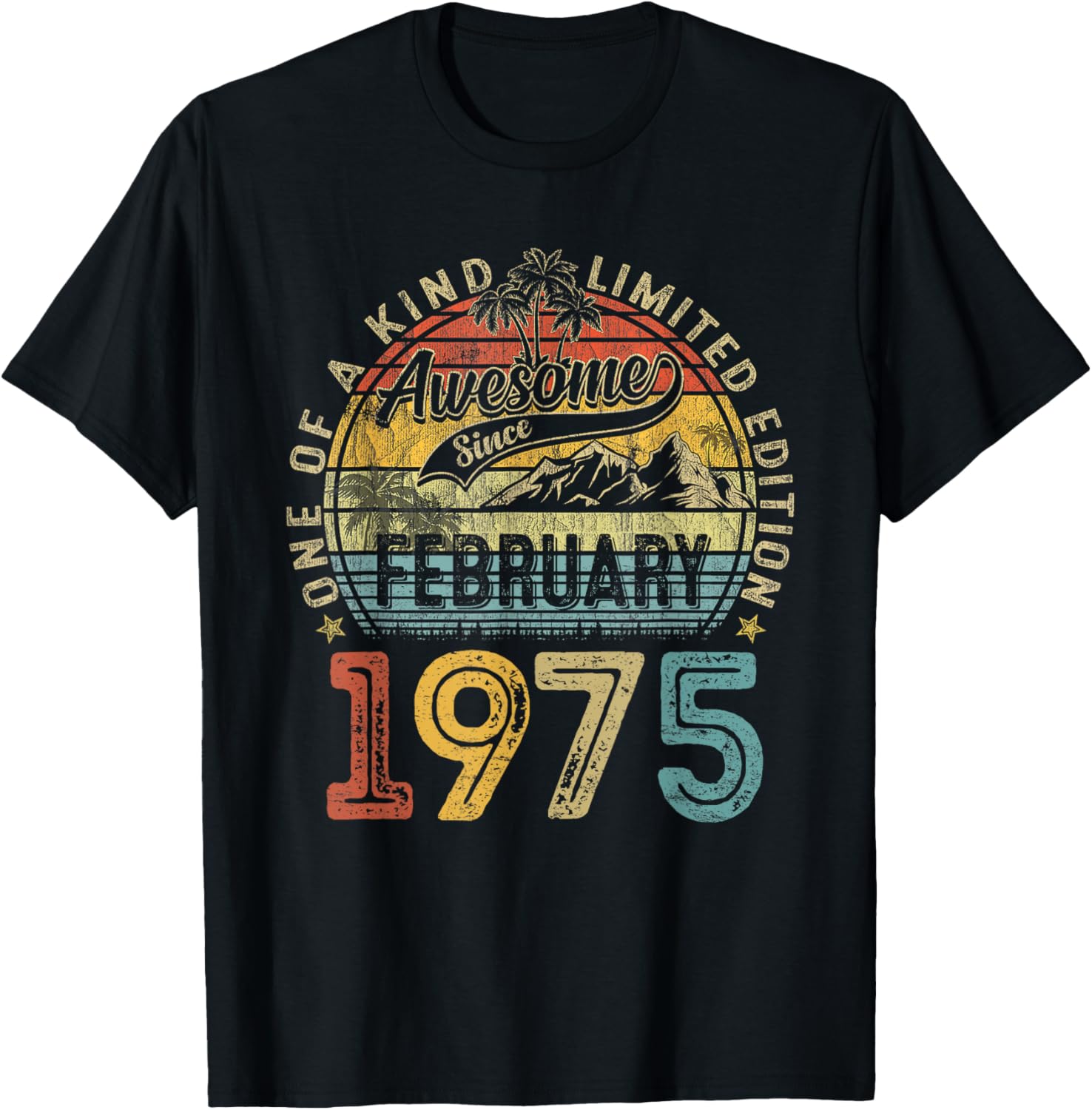 Funny Vintage 50th Birthday T-Shirt for Women - February 1975 Design - 25
