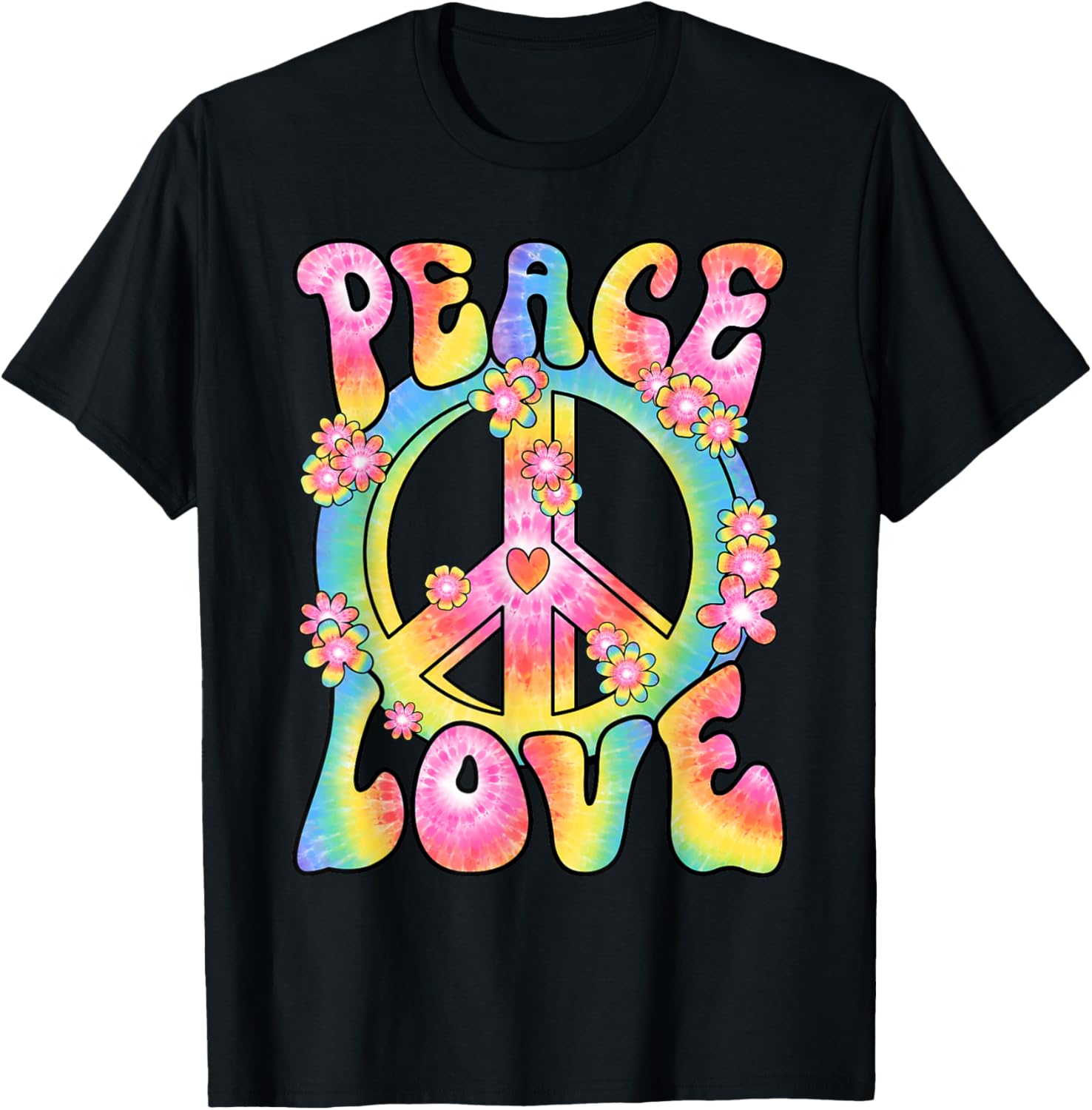 Retro Hippy Costume T-Shirt Peace Love 60s 70s Vintage Outfit - 11