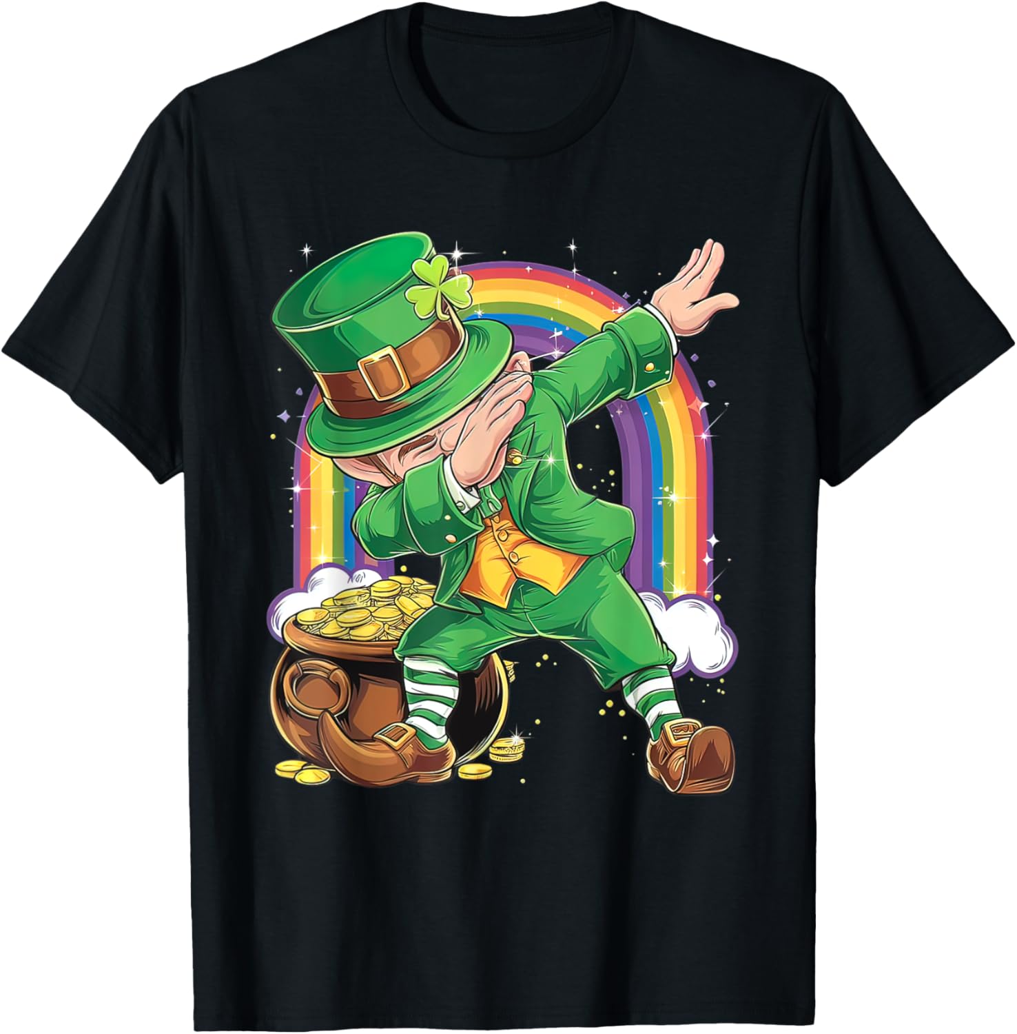 St Patricks Day Dabbing Leprechaun T-Shirt for Men, Women, Kids - 2