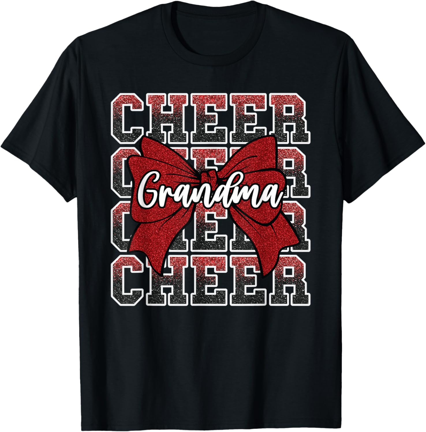Cheer G-Ma Grandma Cheerleader Red T-Shirt for Cheer Fans and Family - 17