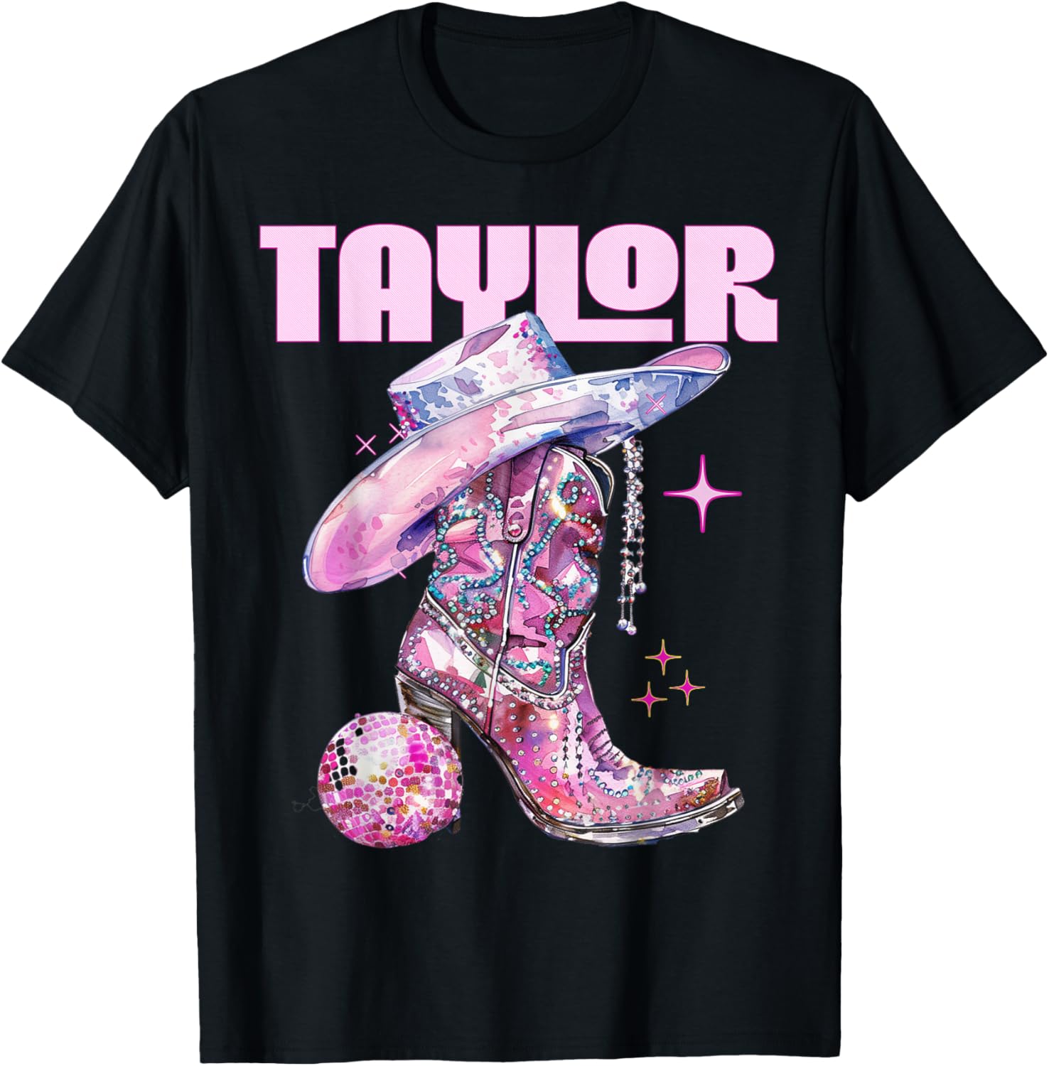 Stylish Taylor Cowgirl Boots T-Shirt for Youth Women and Teen Girls - 1