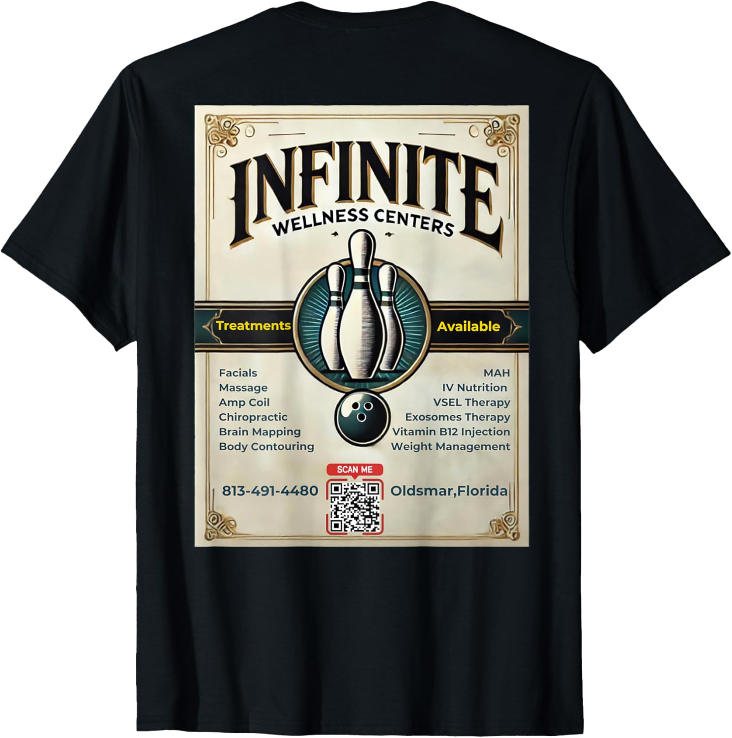 Bowling with QR T-Shirt Fun Stylish Apparel for Bowling Enthusiasts - 1