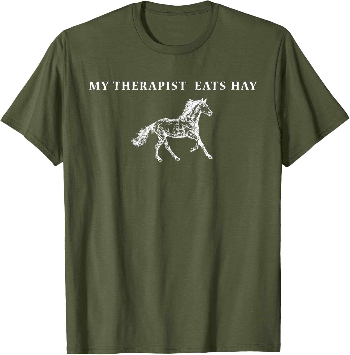 Funny Vintage Retro My Therapist Eats Hay Horse Lover T-Shirt - 16
