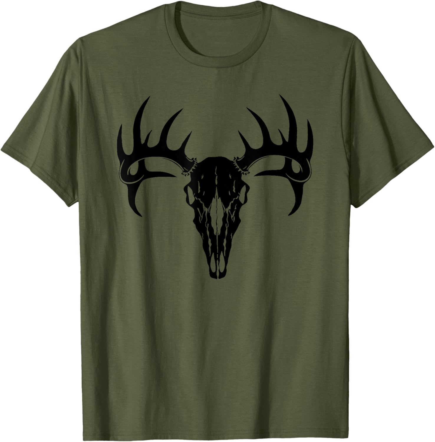 Stylish Deer Antler Deer Skull T-Shirt for Outdoor Enthusiasts - 9