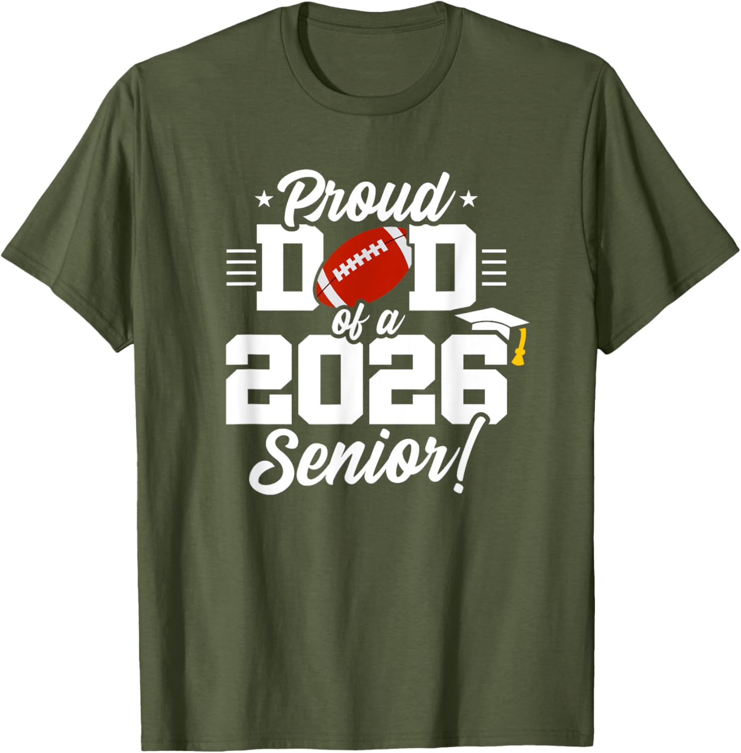 Class of 2026 Senior Year Football Dad T-Shirt for Proud Parents - 3