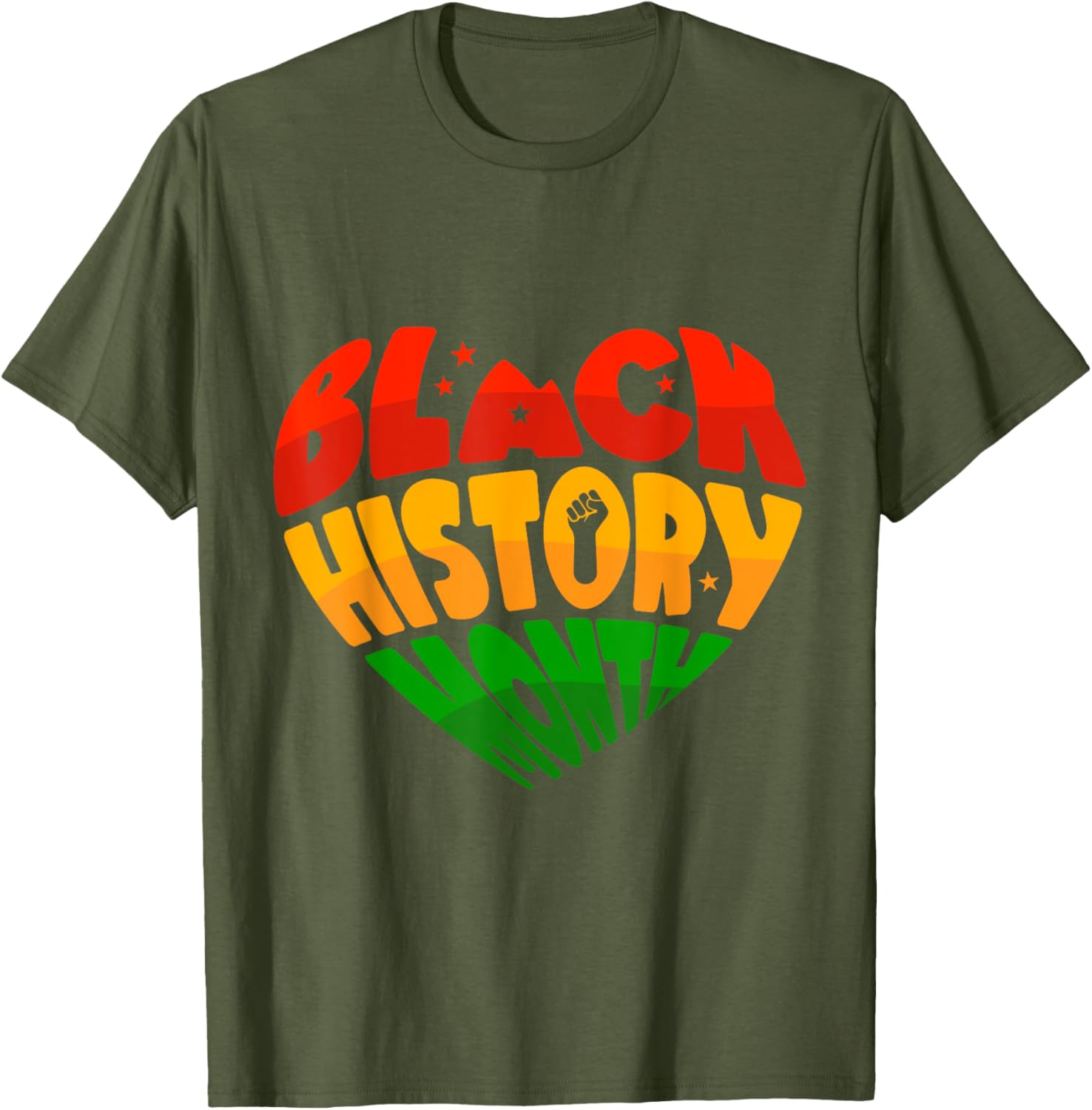 Celebrate Black History Month Heart & Fist T-Shirt for Women, Men & Kids - 2