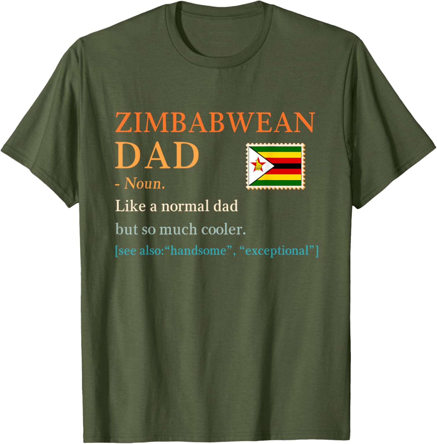 Zimbabwean Dad Definition T-Shirt with Flag for Father's Day Gift - 8