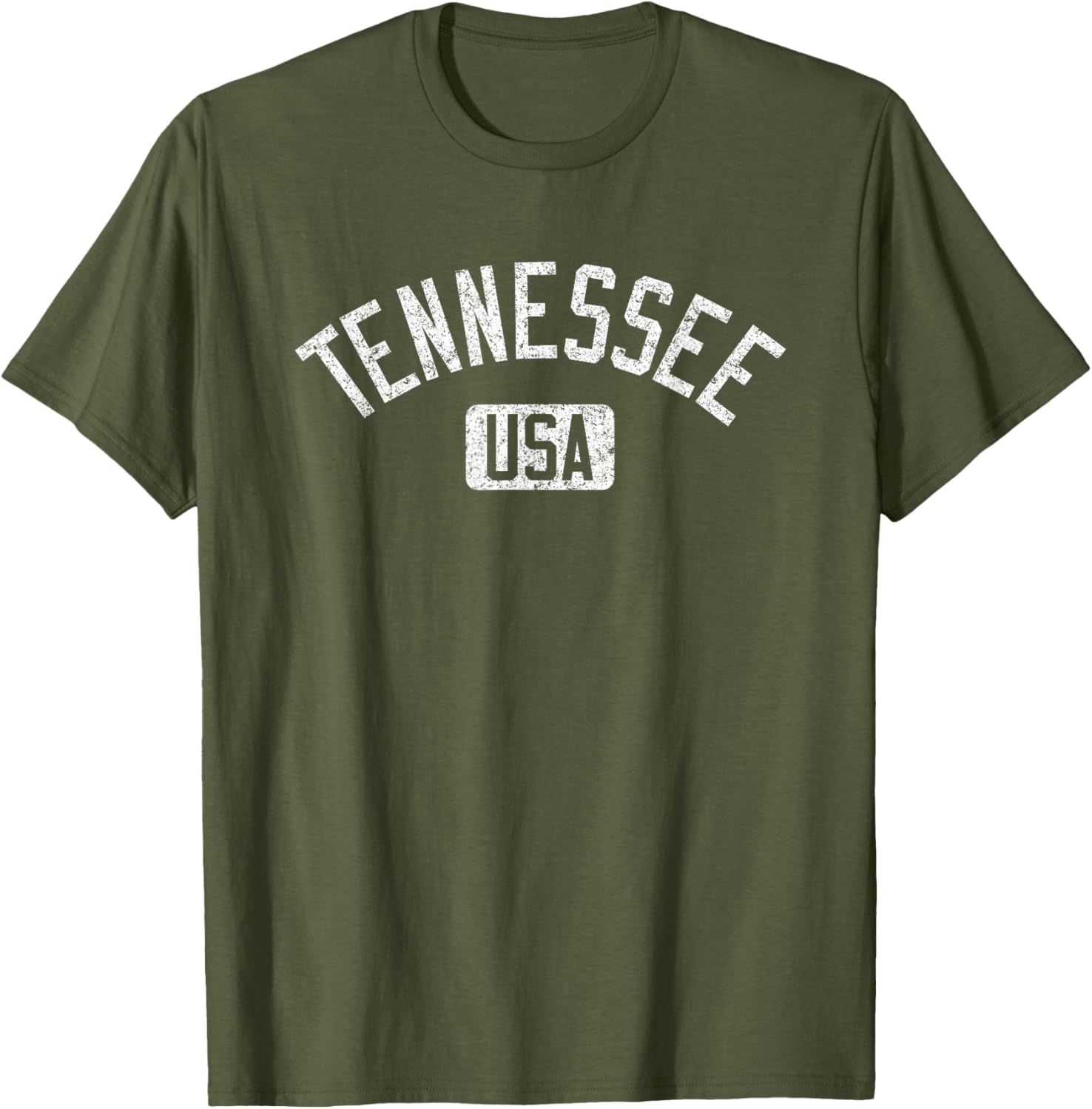 Tennessee Arched Text Distressed White Print T-Shirt for Casual Style - 29
