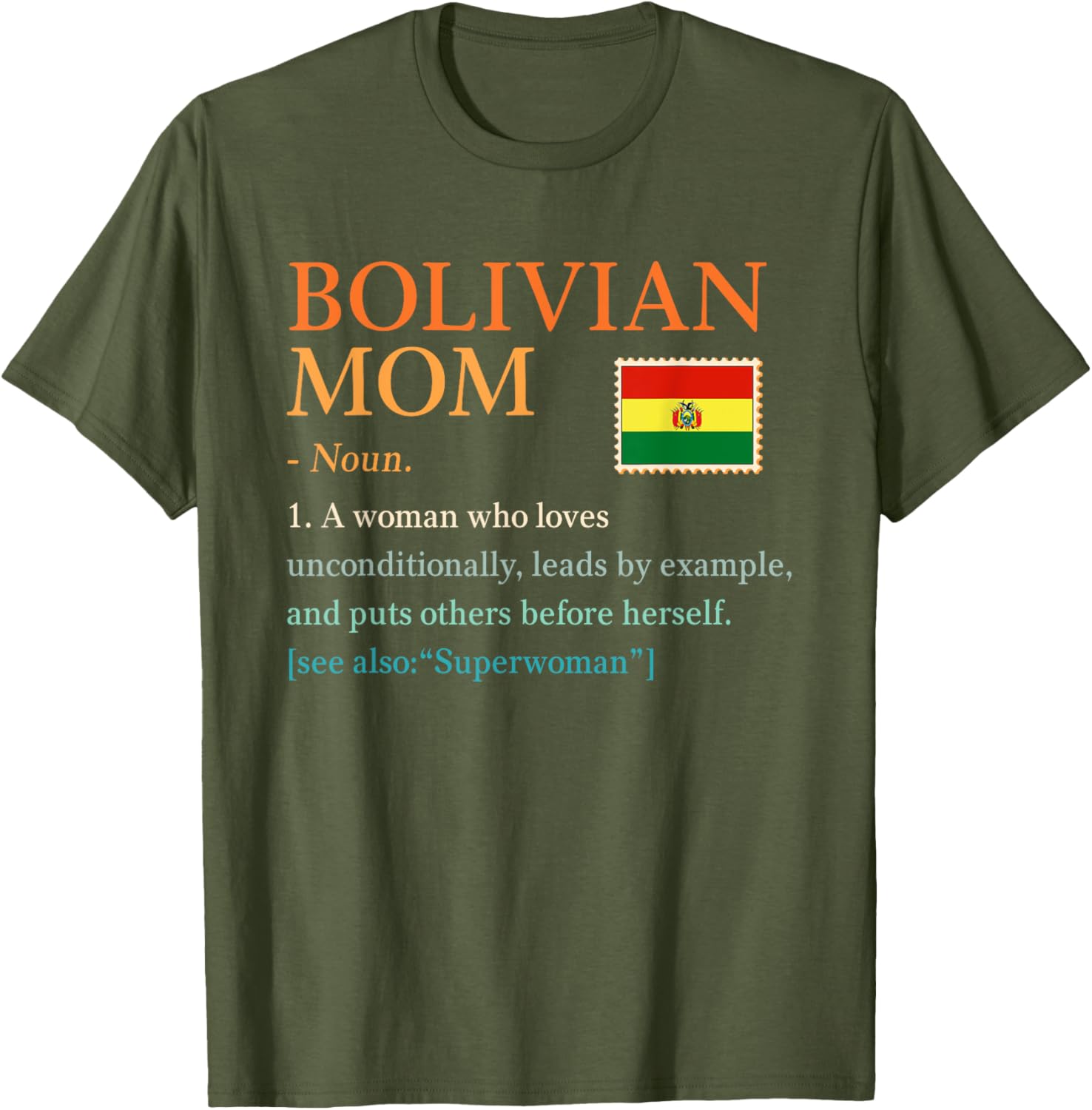Bolivian Mom Definition T-Shirt with Bolivia Pride Flag for Mother's Day - 4