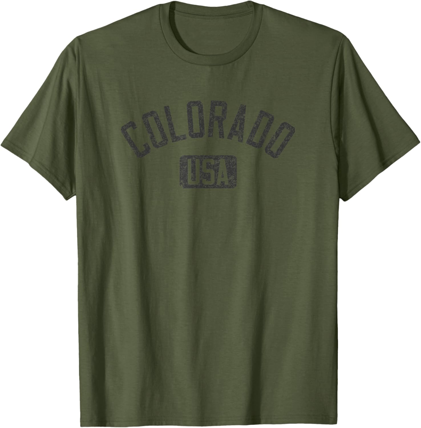 Colorado USA Arched Distressed Black Print T-Shirt for Casual Style - 3