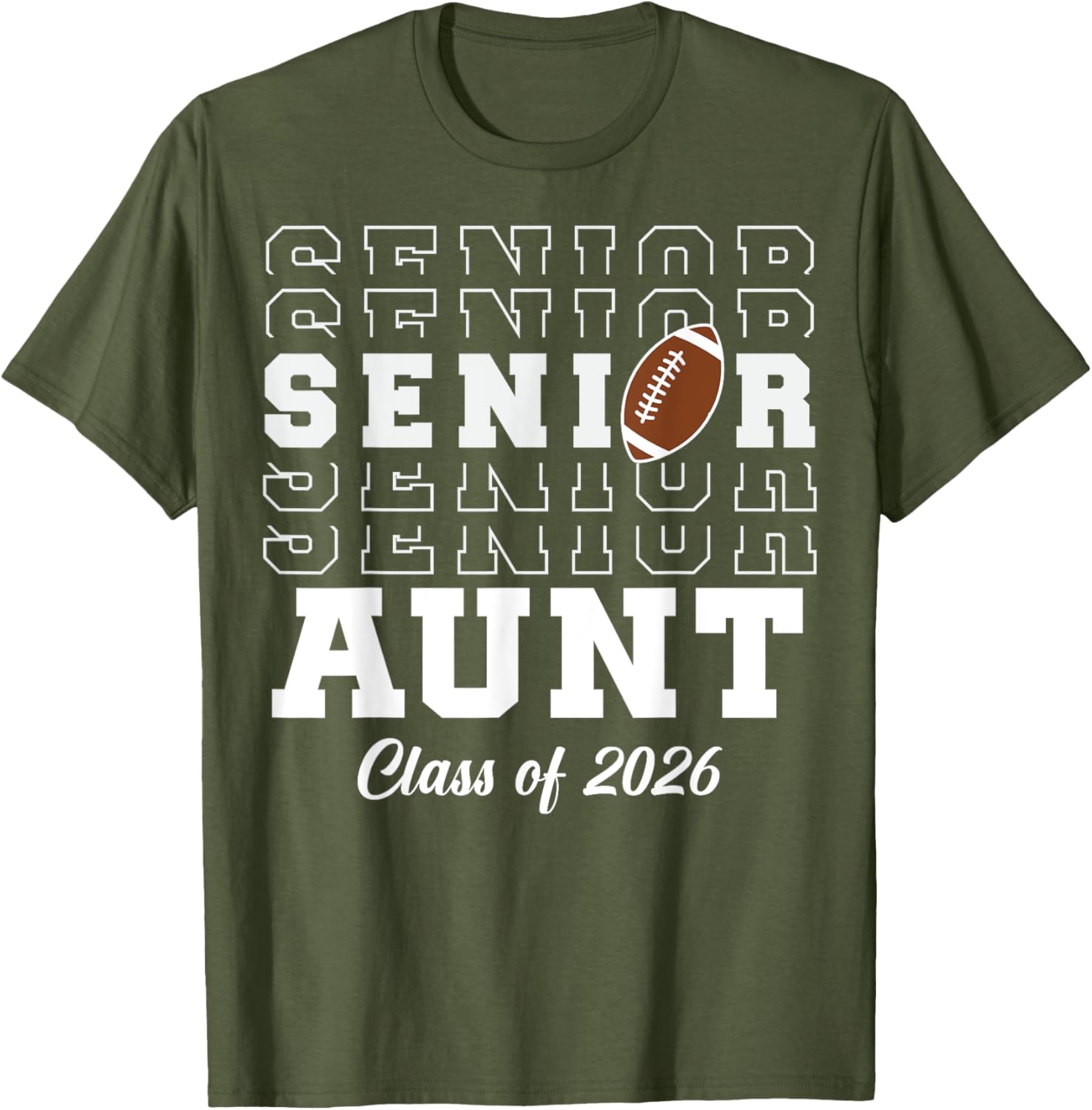 Senior Football Graduation T-Shirt Class of 2026 for Proud Aunts - 10