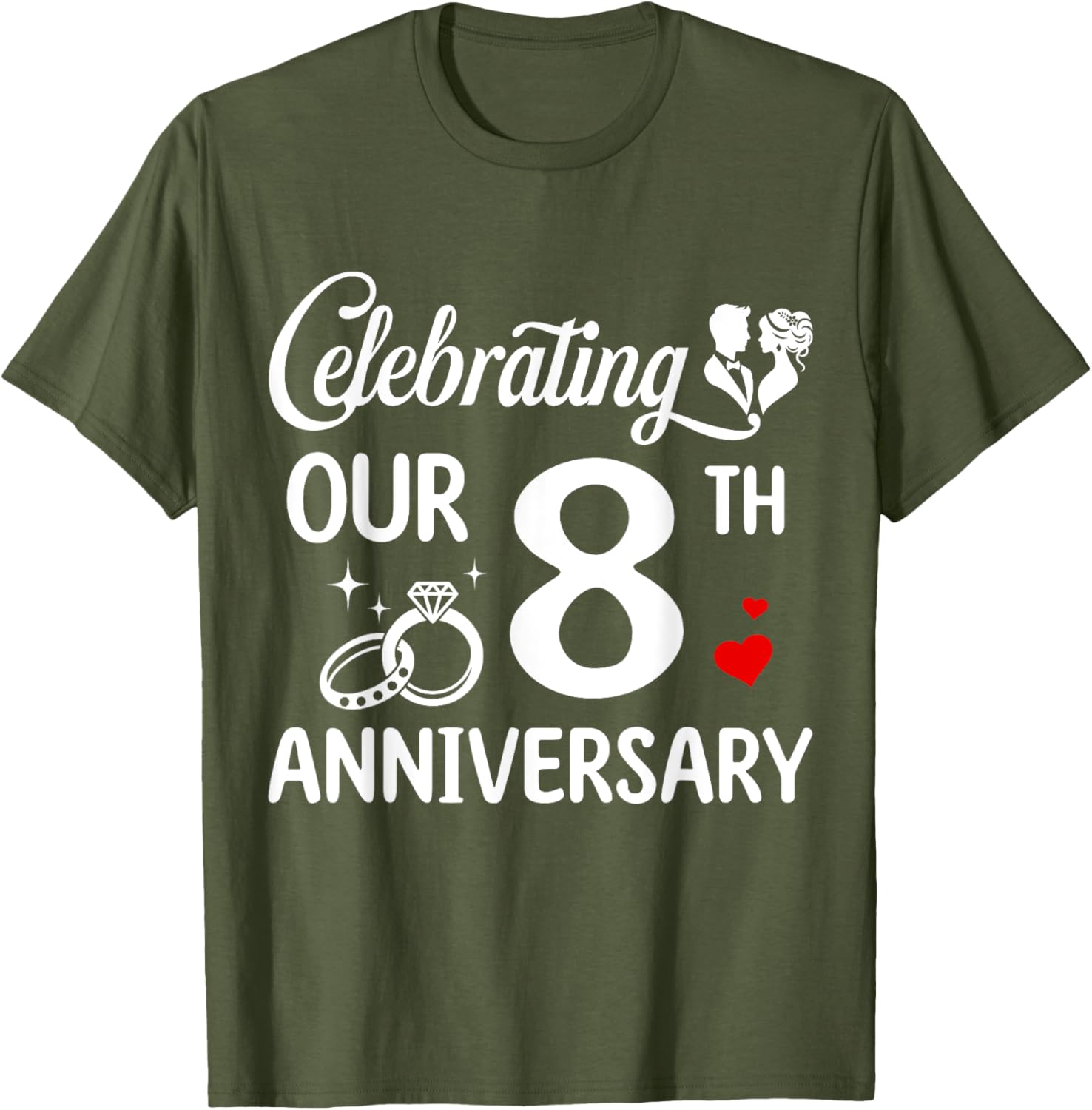 Celebrating 8 Years of Love: Fun 8th Wedding Anniversary T-Shirt - 14