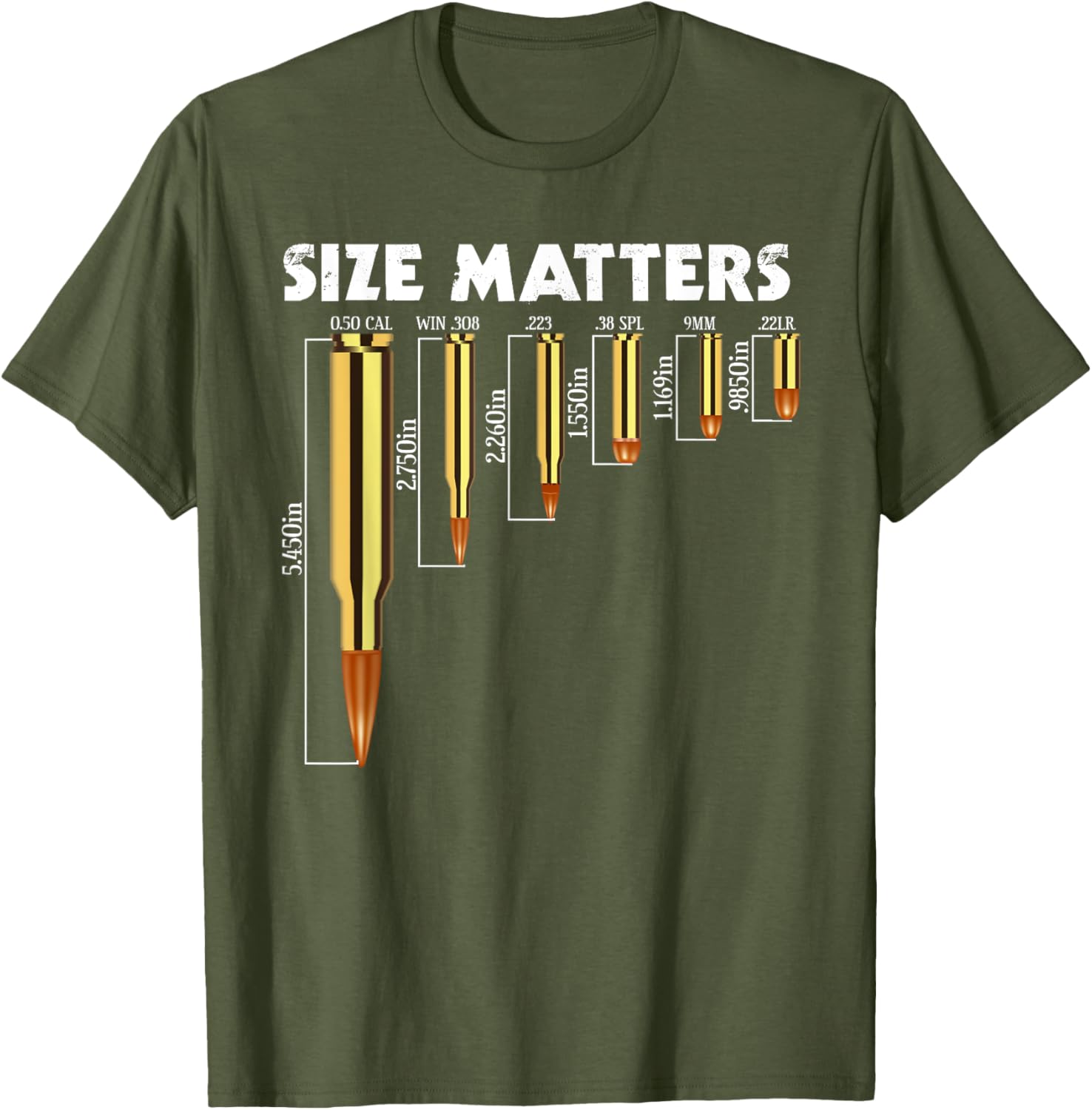 Size Matters T-Shirt for Bullet Lovers, Perfect Caliber Graphic Tee - 20