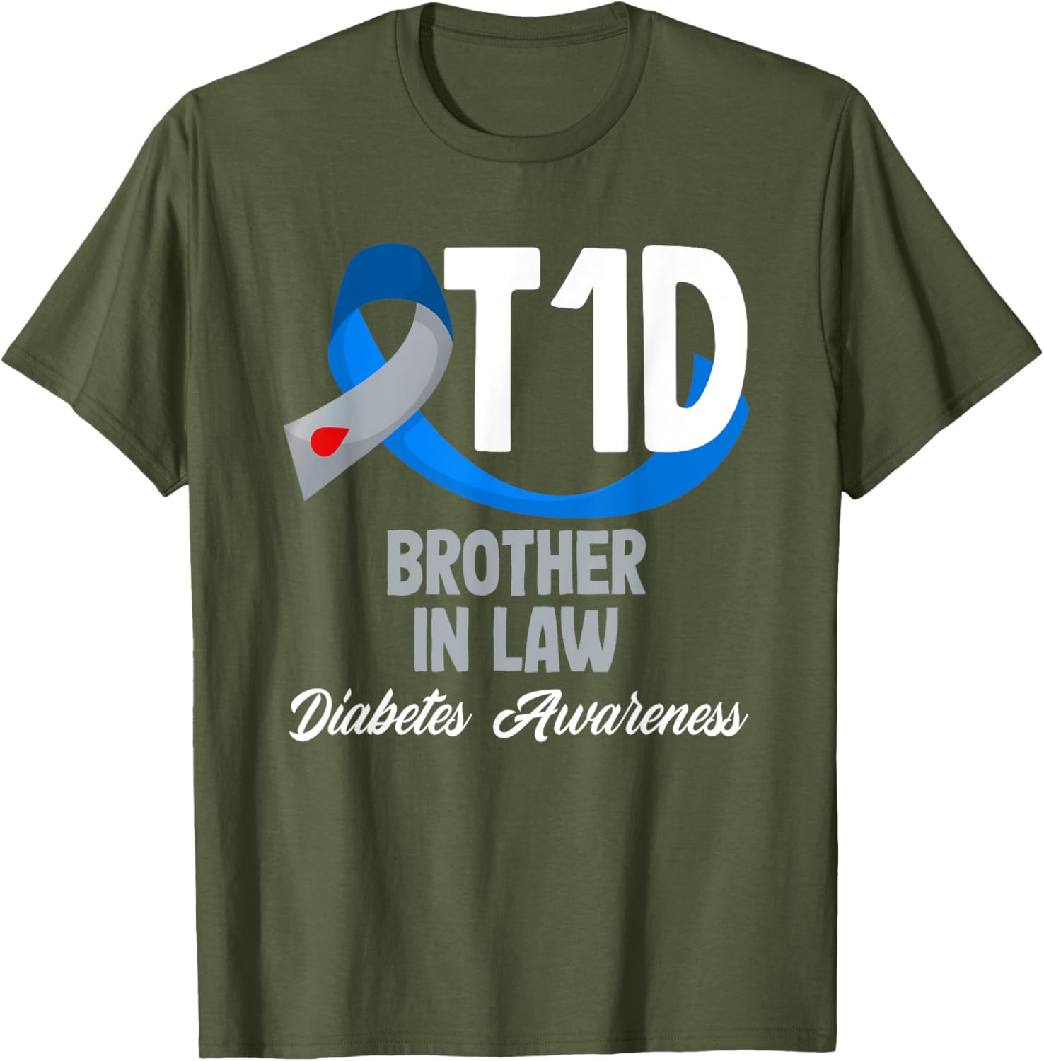 T1D Brother In Law Diabetes Awareness T-Shirt for Supportive Family Members - 19