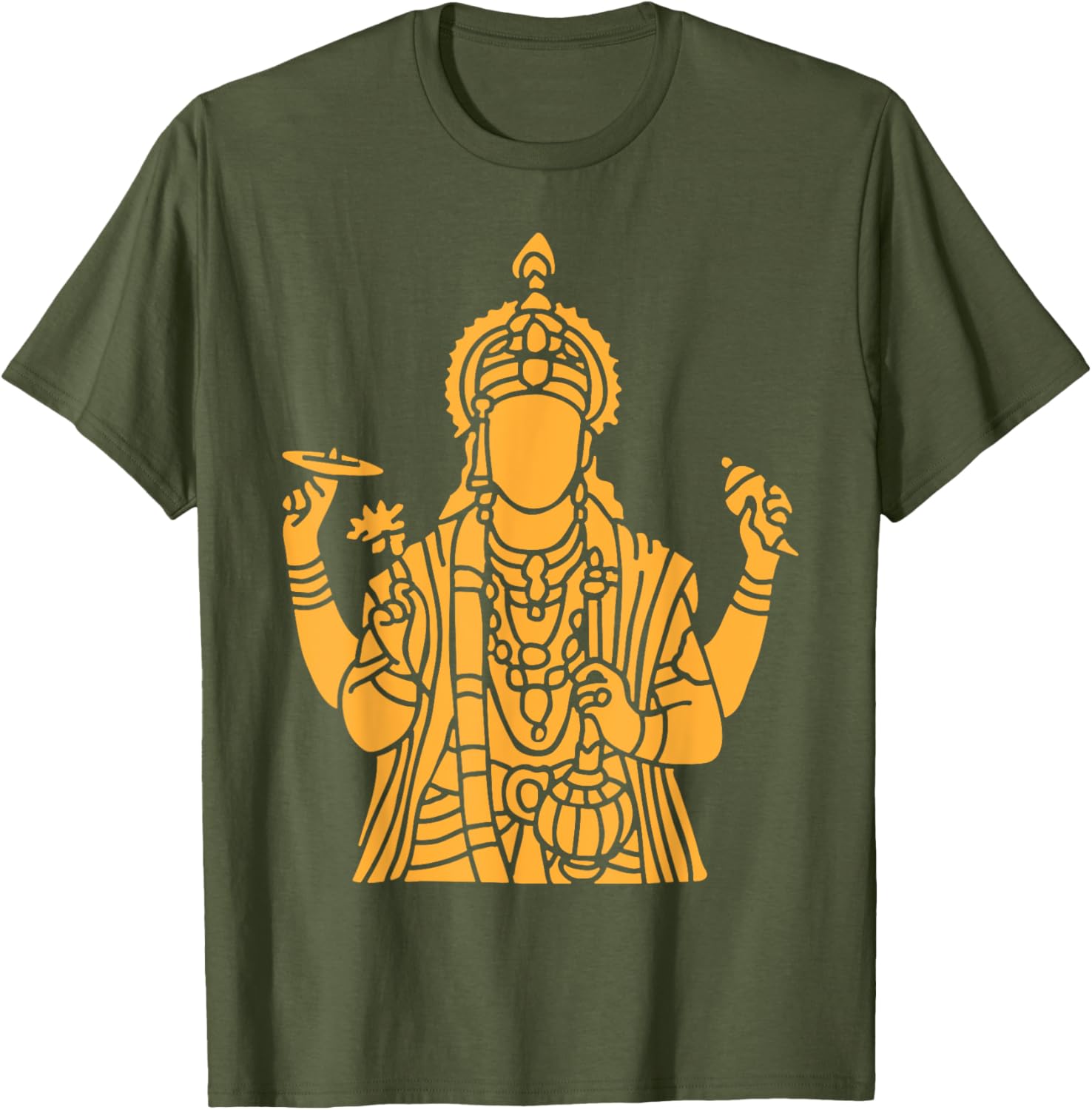 Vishnu Narayana Silhouette T-Shirt for Divine Pooja and Spiritual Wear - 8