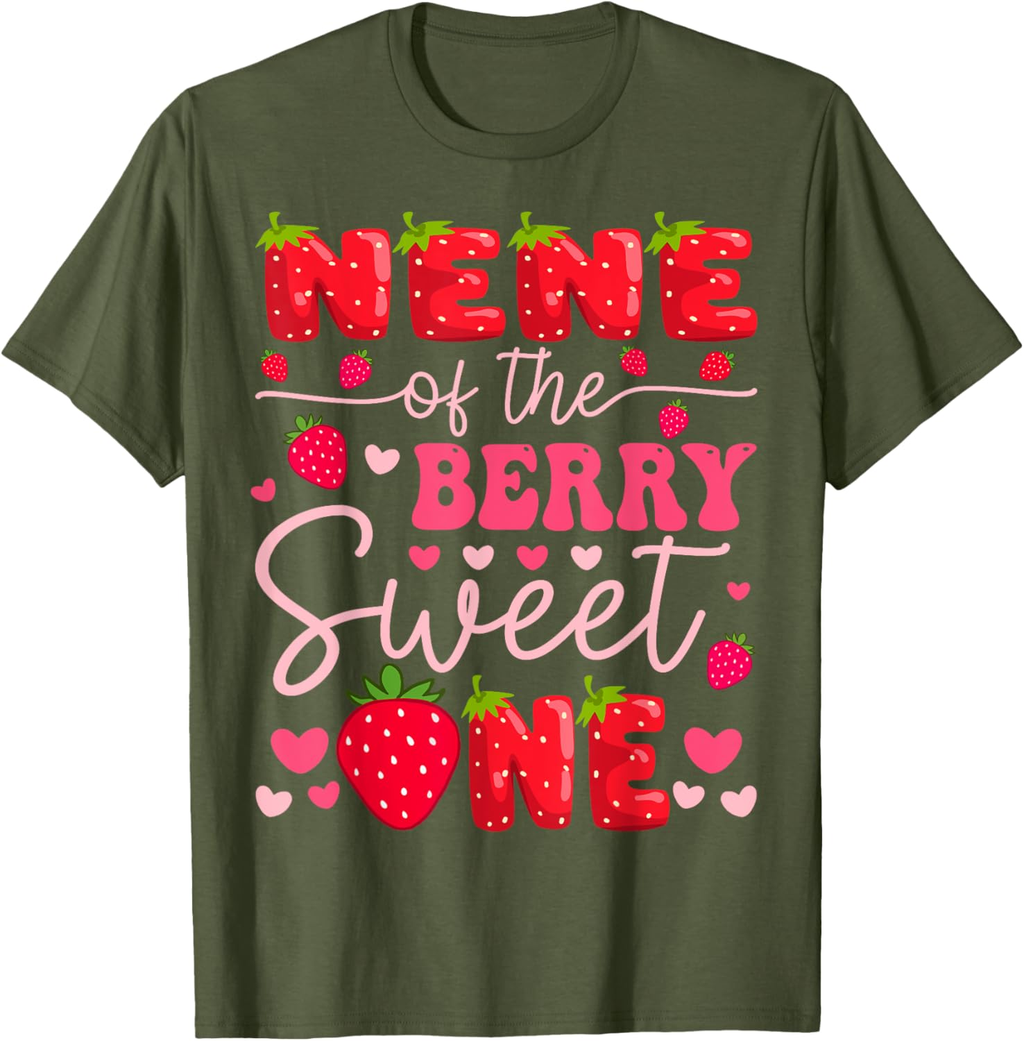 Sweet Strawberry Birthday Girl T-Shirt for 1st Birthday Celebration - 1