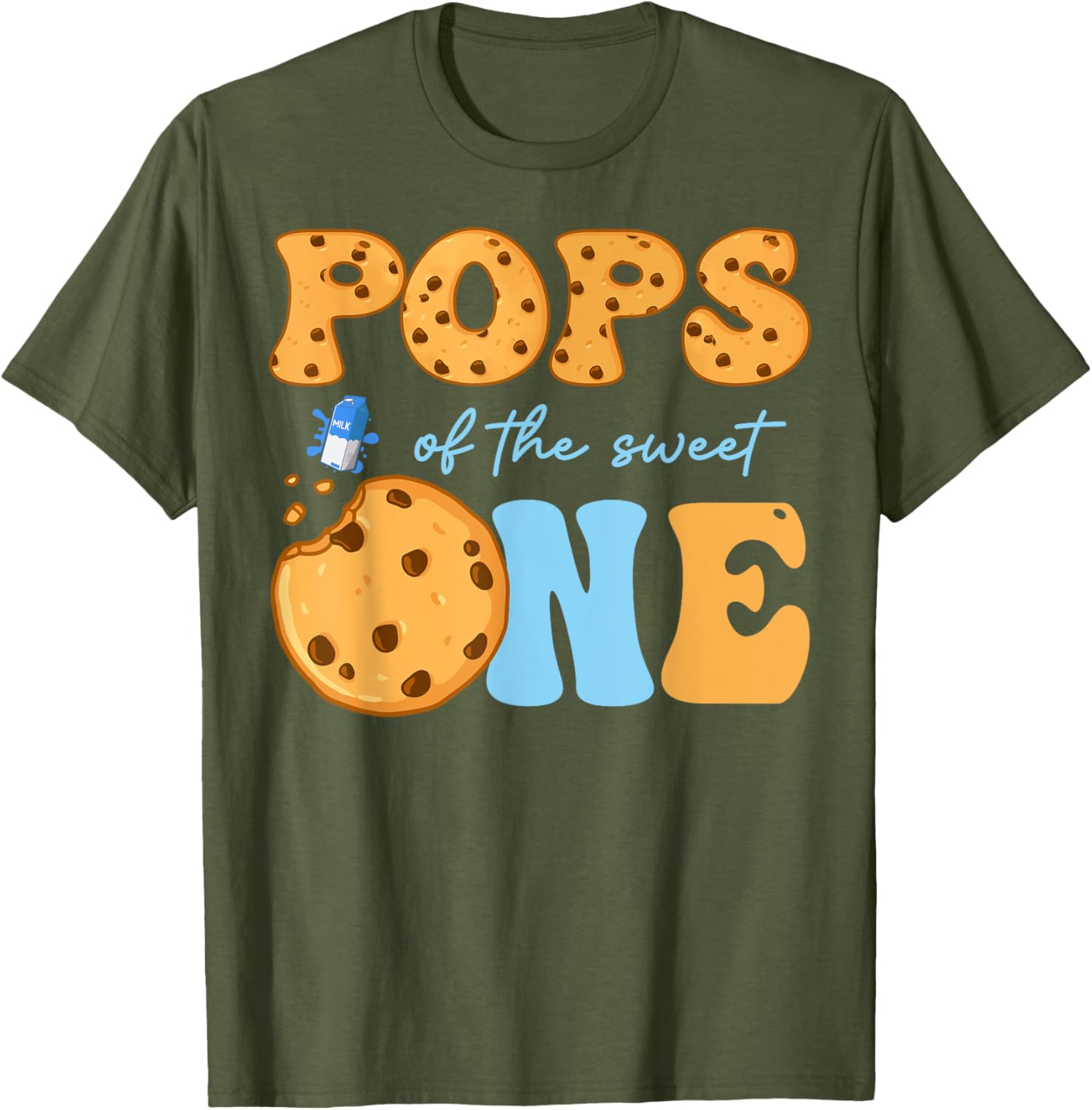 Cute Cookies and Milk Birthday Party T-Shirt for Kids and Teens - 5