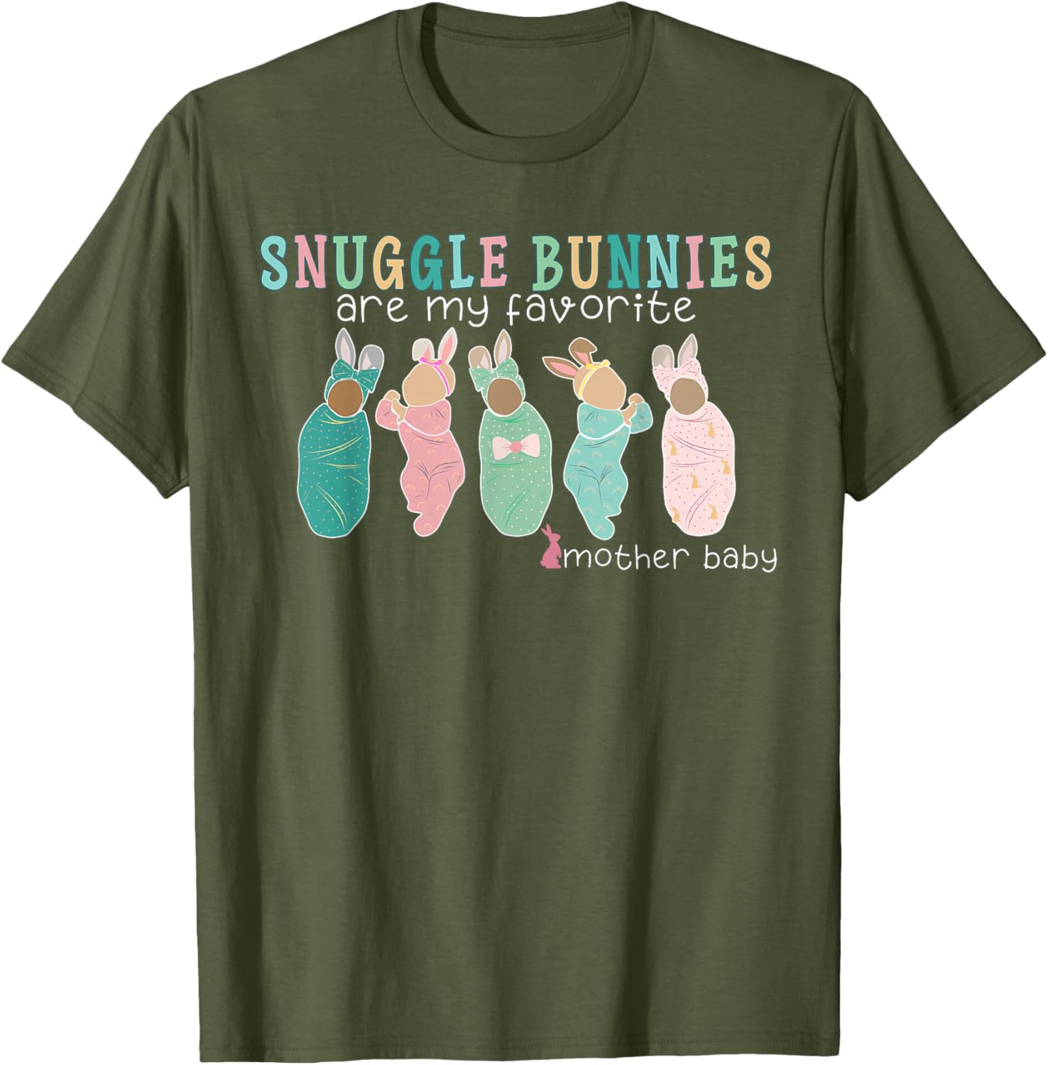 Snuggle Bunnies Mother Baby Nurse Easter T-Shirt for Celebratory Comfort - 1