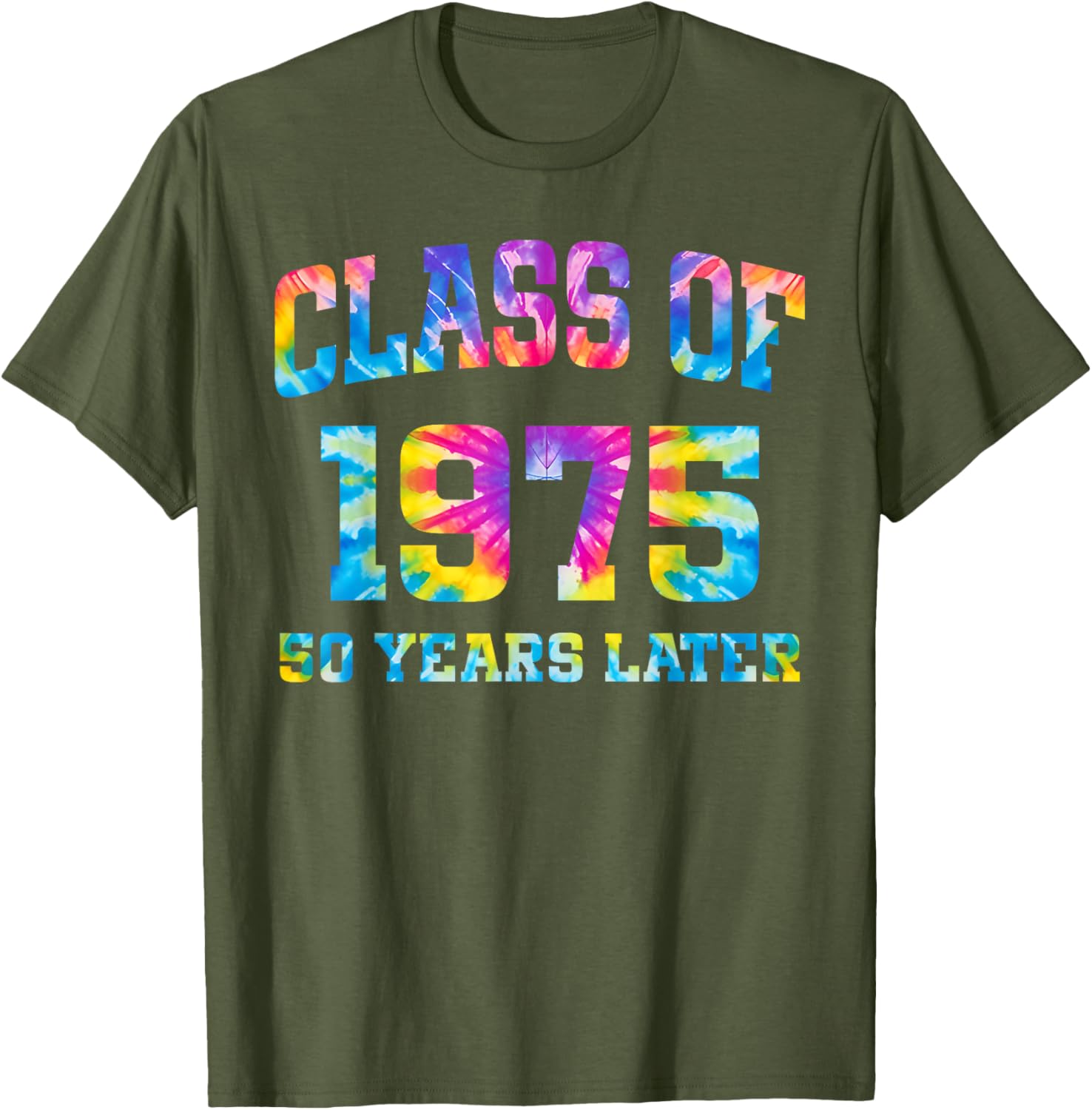 50th Class of 1975 Tie Dye Reunion Alumni T-Shirt for High School Memories - 4