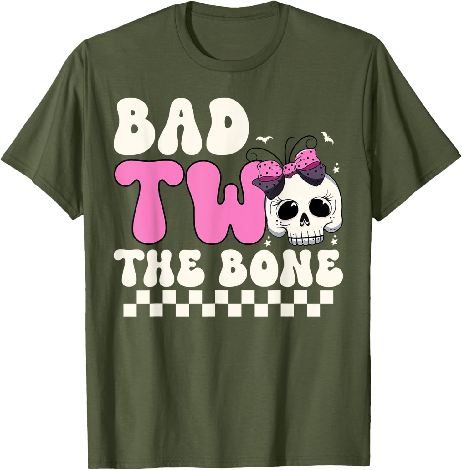 Bad Two The Bone Spooky 2nd Birthday T-Shirt for Girls - 1