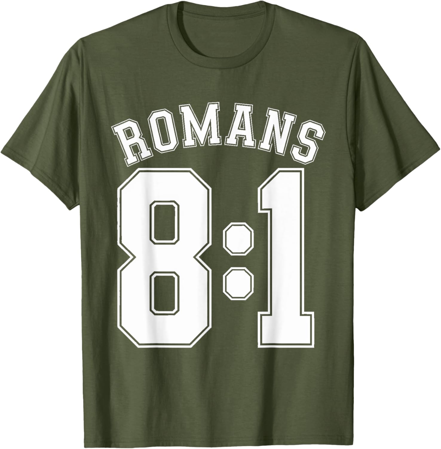 Romans 8:1 Sports Jersey T-Shirt for Christian Motivation and Faith - 8
