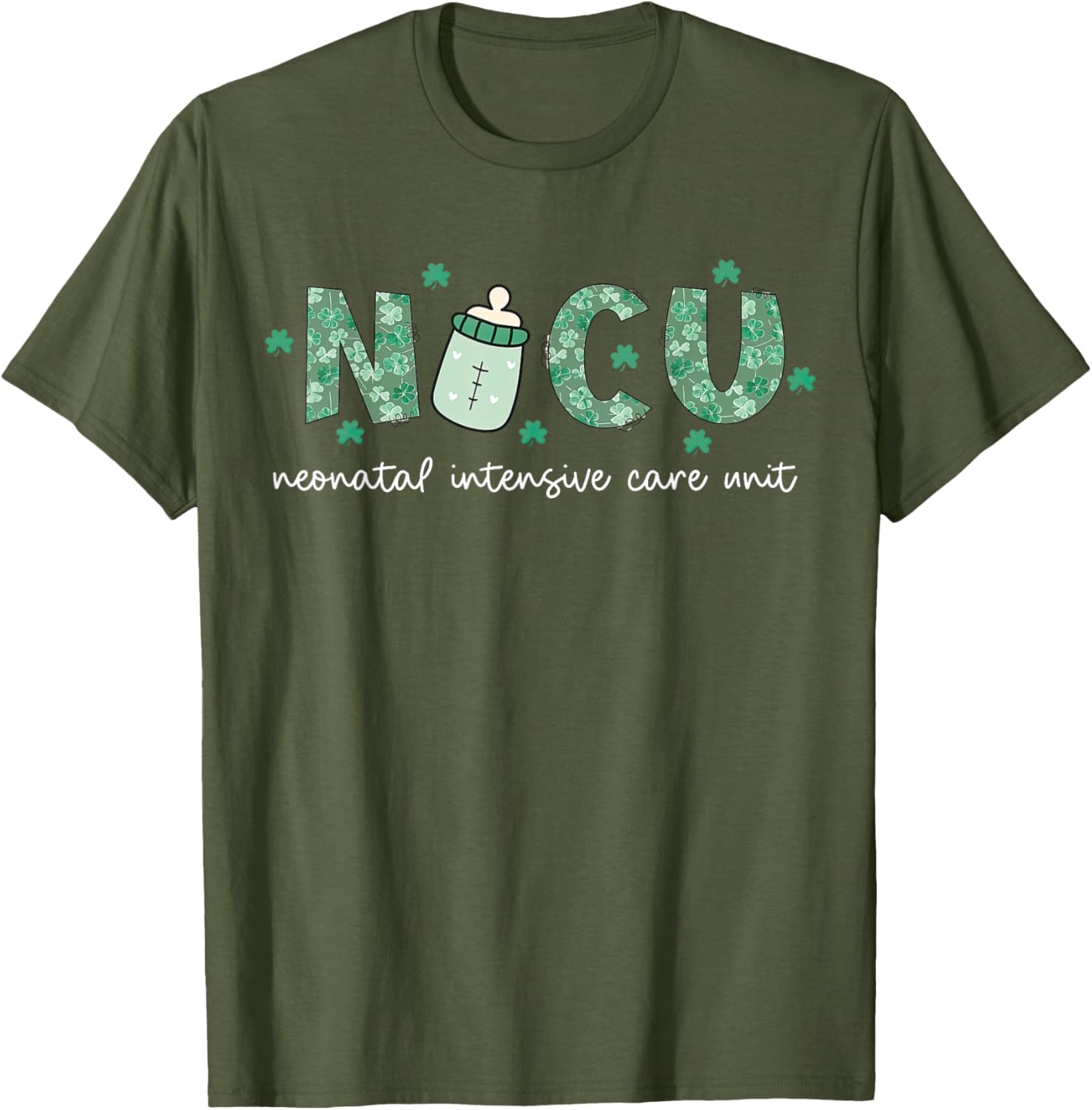 Retro Shamrock NICU Nurse St Patrick's Day T-Shirt for Celebration - 8