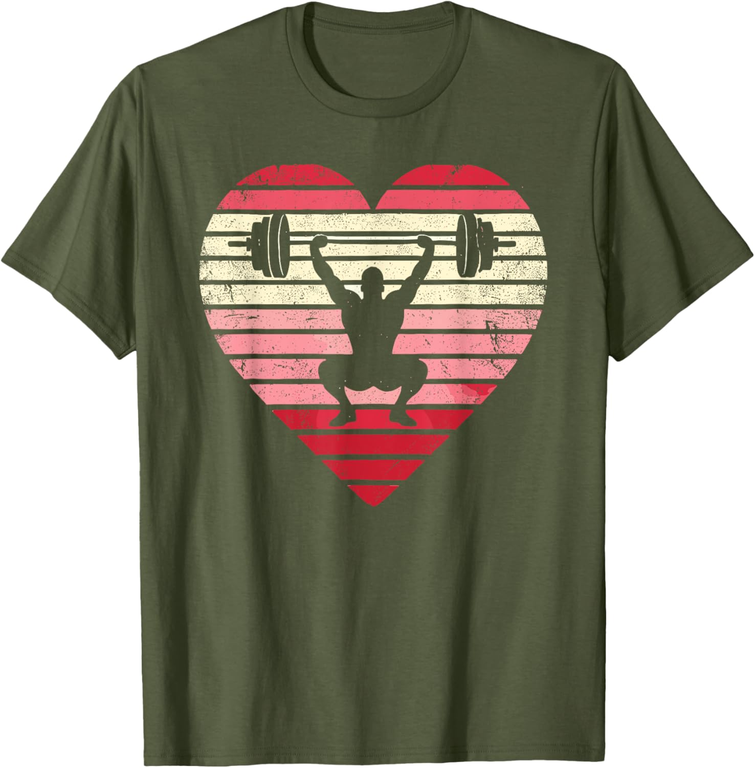 Vintage Retro Heart Weightlifting Gym T-Shirt for Men Fitness Enthusiasts - 2