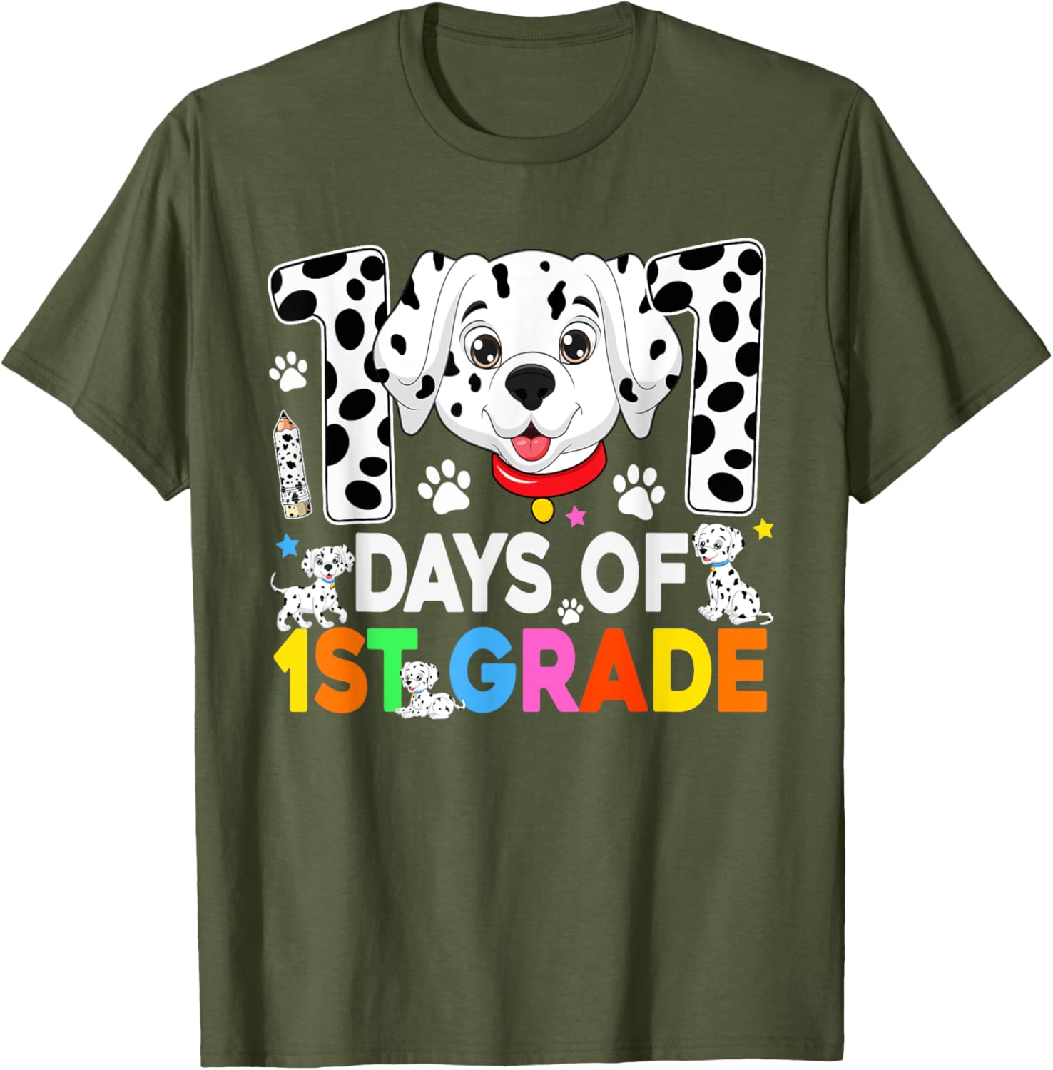 100 Days of School Dalmatian Dog T-Shirt for Kids 3rd Grade Fun Fashion - 19