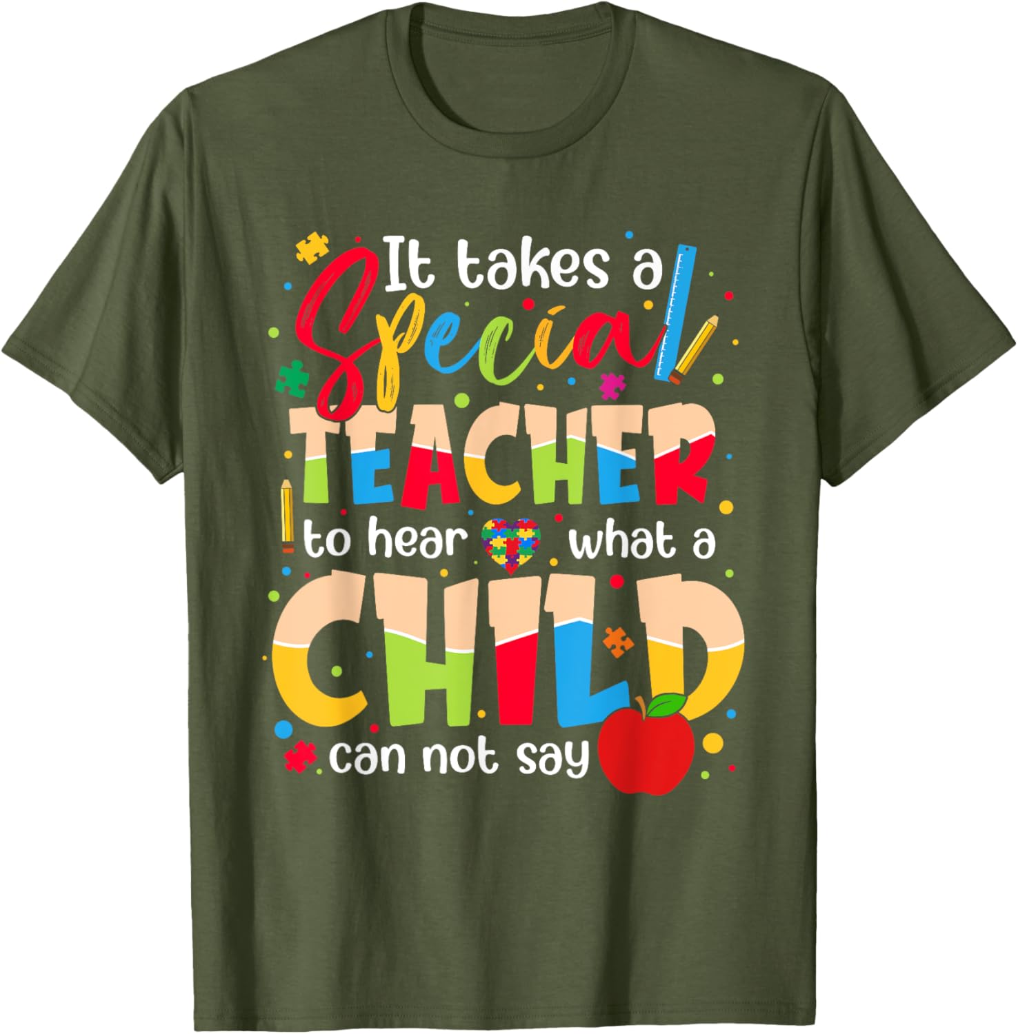 Autism Awareness T-Shirt for Kids It Takes A Special Teacher Design - 4