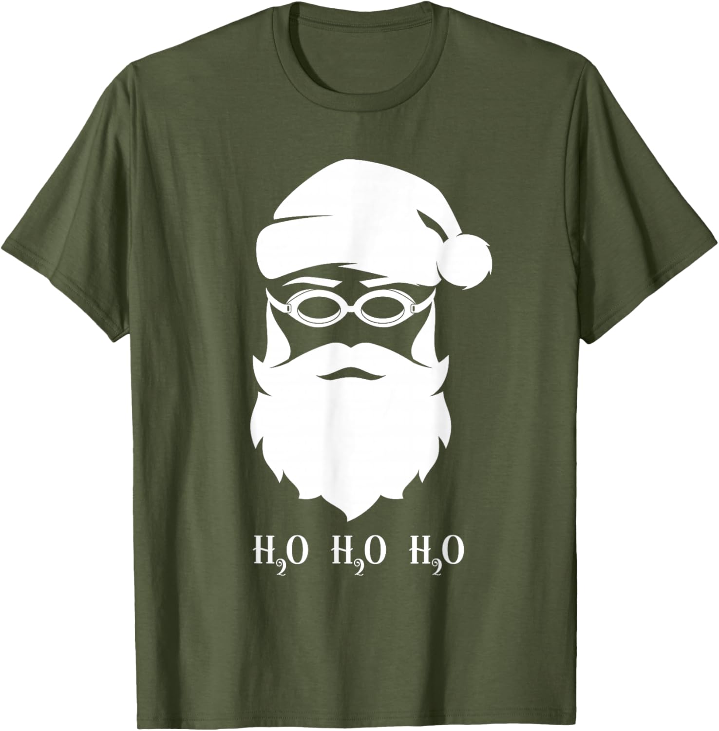 Funny Swimming Santa Claus H20 Swimmer Christmas T-Shirt for Holidays - 1