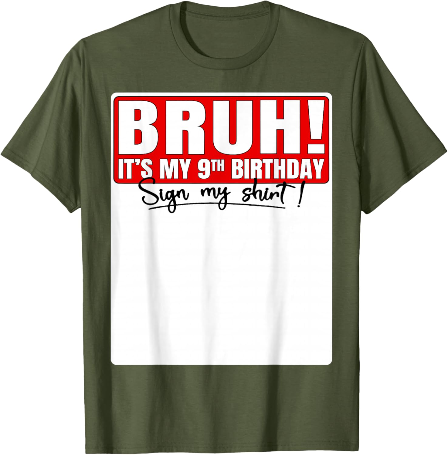 Funny Bruh It's My 9th Birthday T-Shirt for Kids Turning 9 Years Old - 6