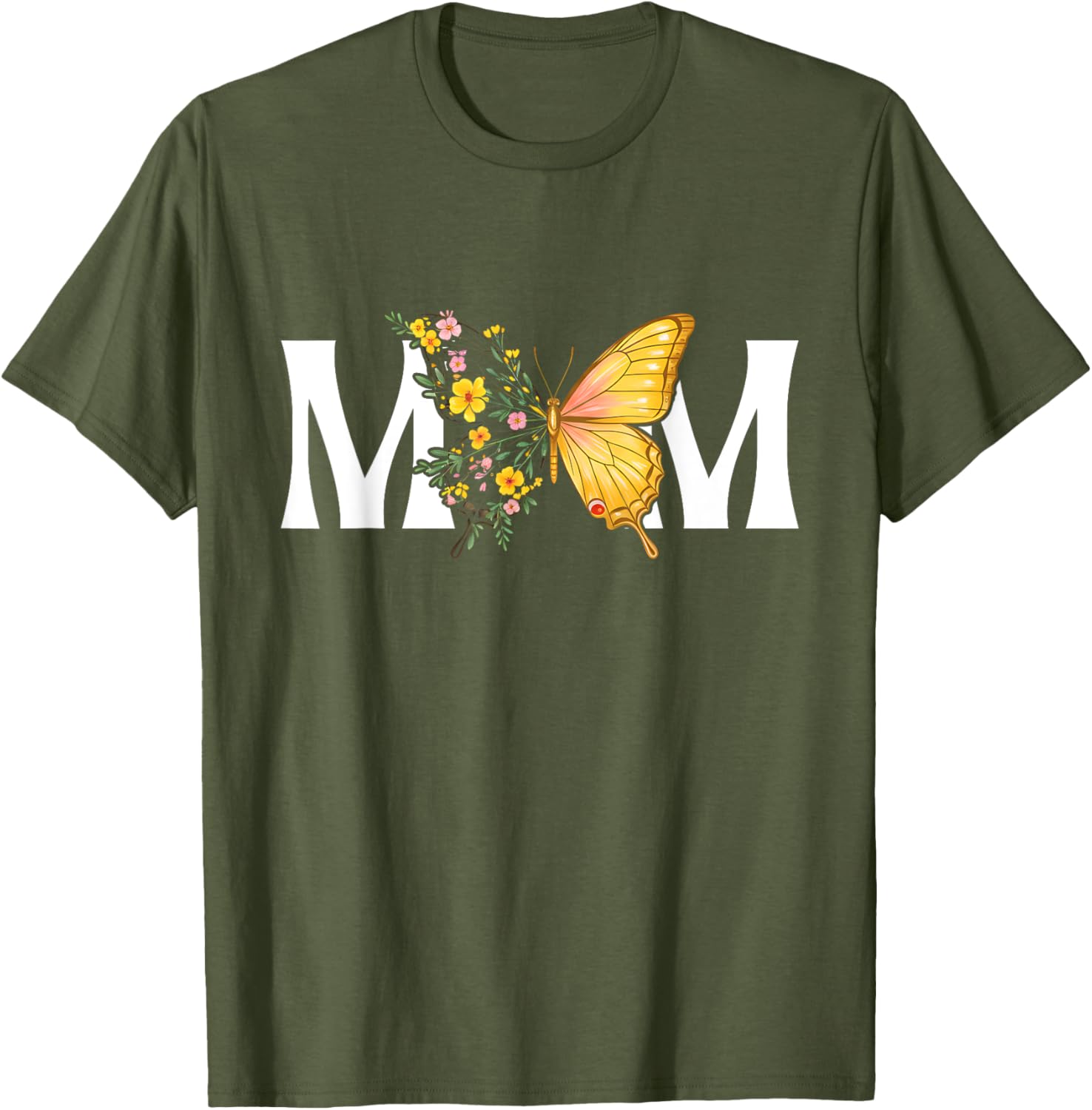 Cute Mother's Day Butterfly MOM Flower T-Shirt for Moms and Gifts - 13