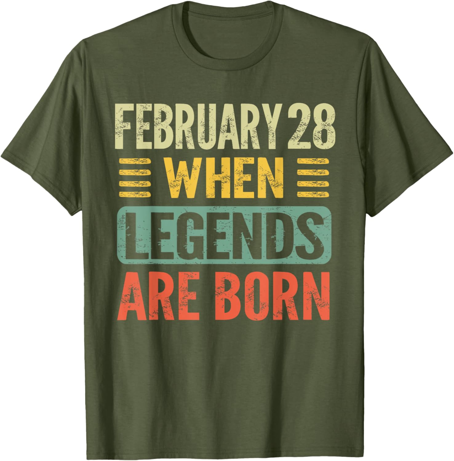 February 28 Legends Born Vintage T-Shirt for Birthday Celebration - 1