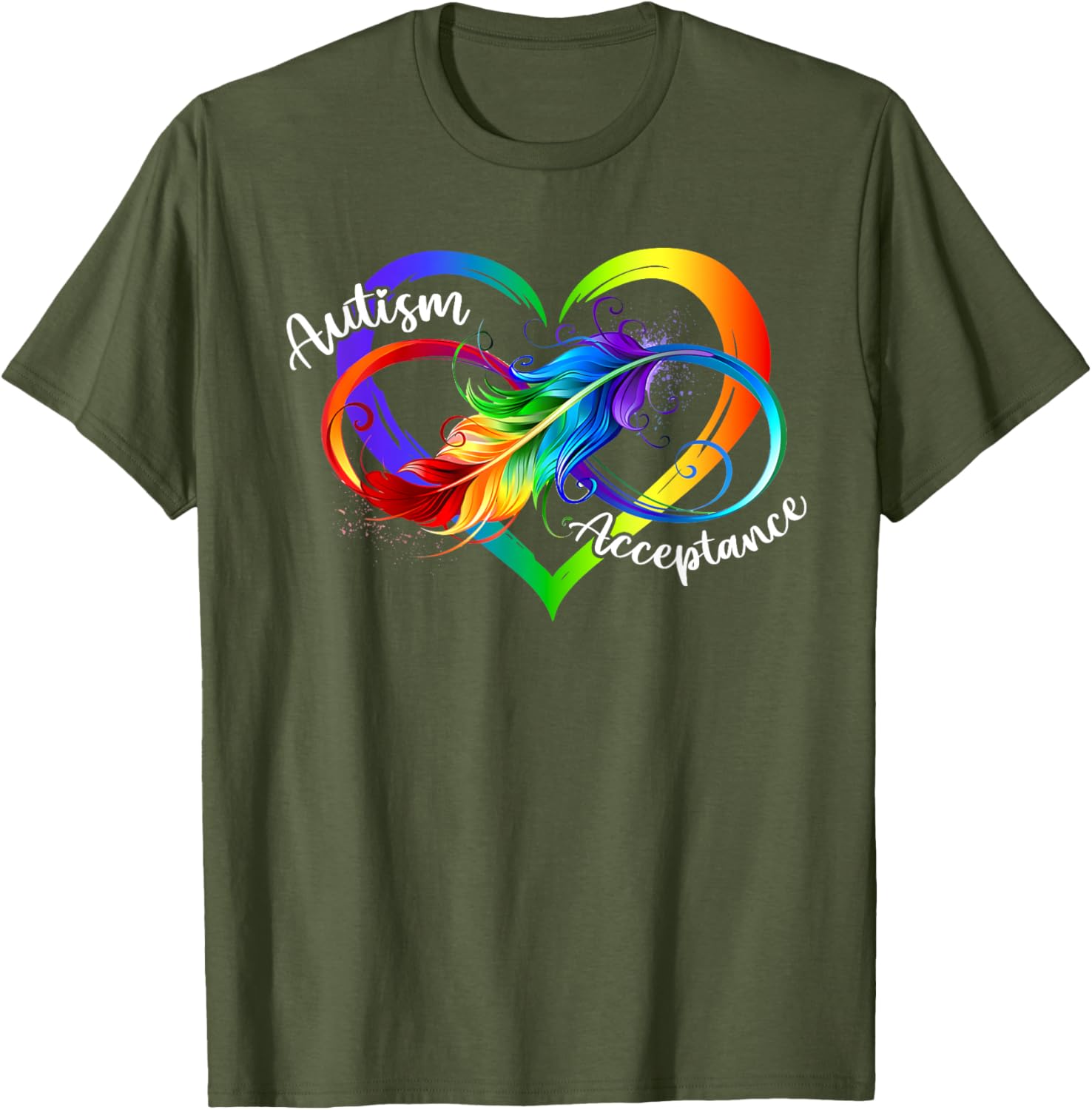 Autism Red Infinity Symbol T-Shirt for Women's Acceptance Fashion - 12