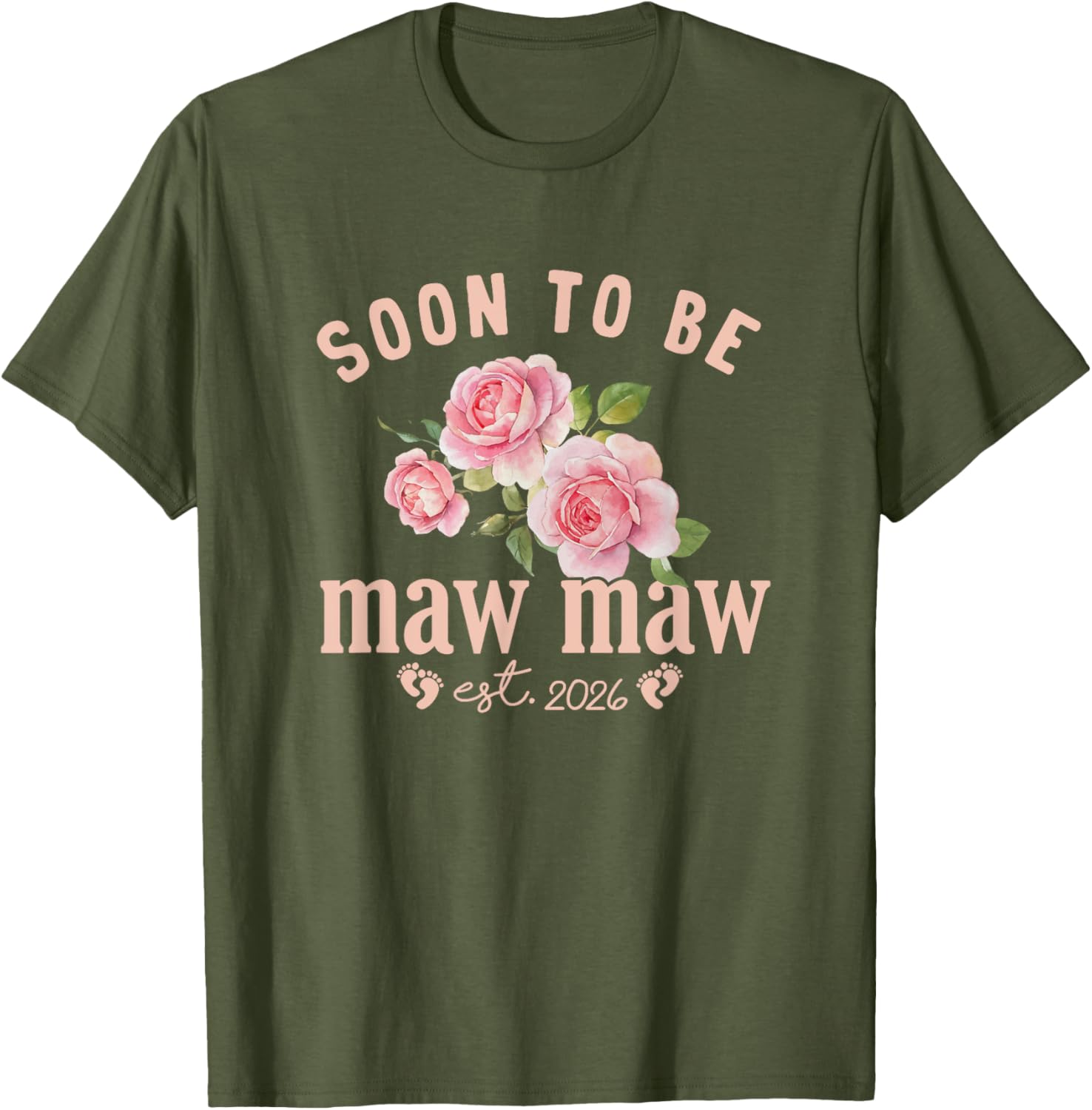 Soon to be Grandma Est 2026 Maw Maw Pregnancy Announcement T-Shirt - 16