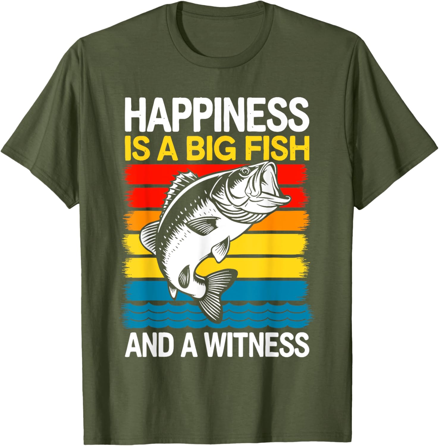 Catch the Joy: Big Fish and Witness Bass Fishing T-Shirt for Anglers - 8