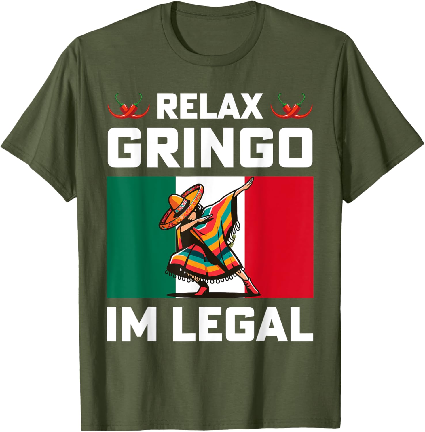 Cinco de Mayo Relax Gringo I'm Legal Dabbing Boy T-Shirt for Fun Celebrations - 3
