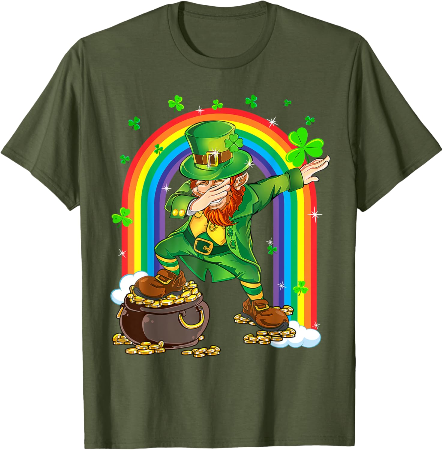Cool 2025 St Patrick's Day Dabbing Leprechaun T-Shirt for Kids and Adults - 2
