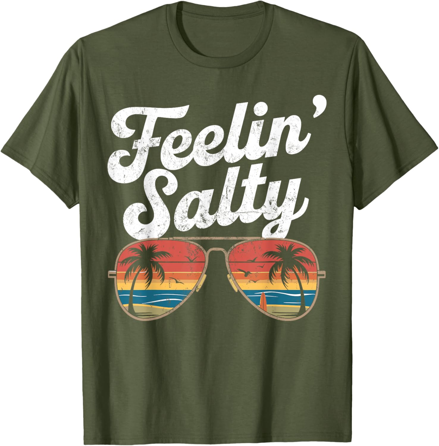 Funny Feelin Salty Vintage 70's Retro Beach Summer Vacation T-Shirt - 3