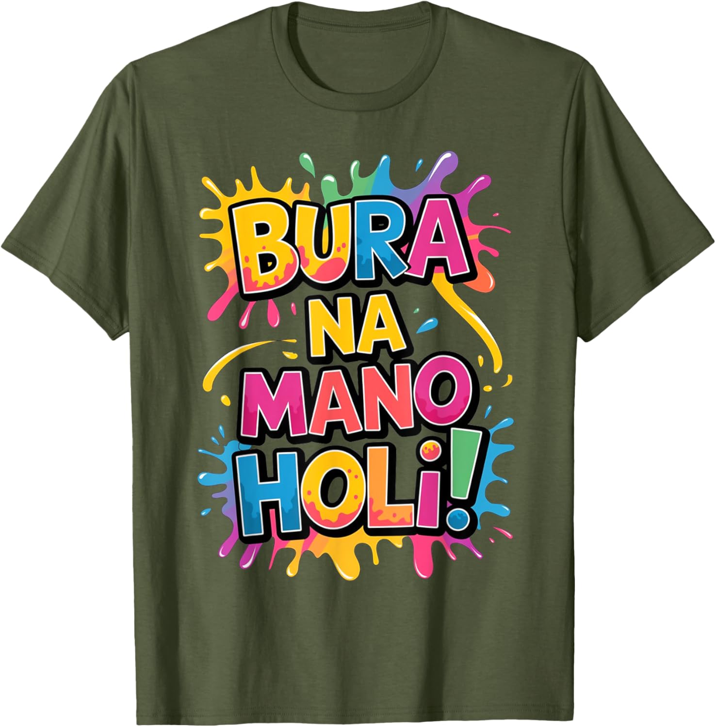 Cool Bura Na Mano Happy Holi Colors Festival T-Shirt for Joyful Celebrations - 14