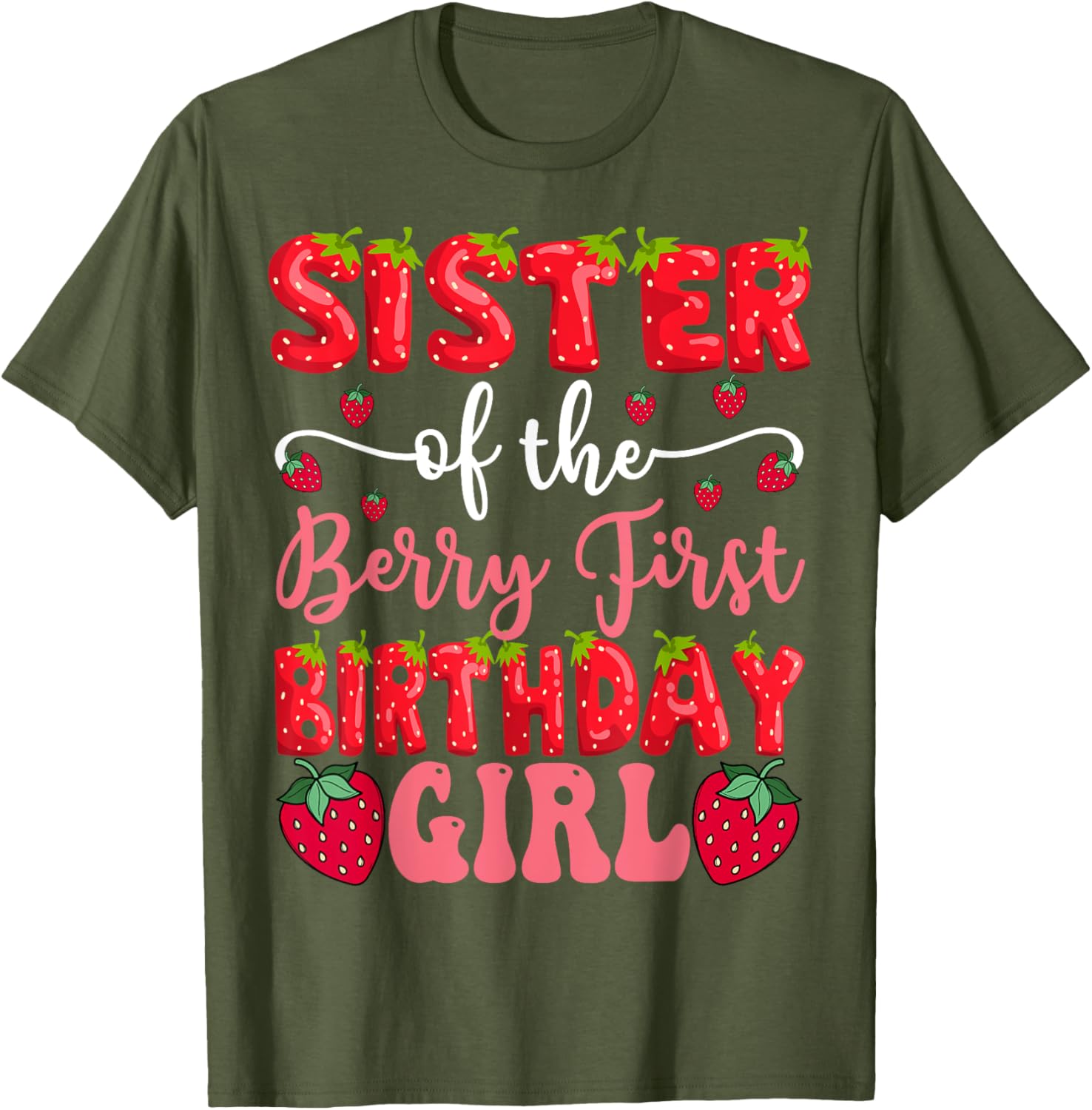 Sister of the Berry First Birthday Girl Strawberry T-Shirt for Kids - 4