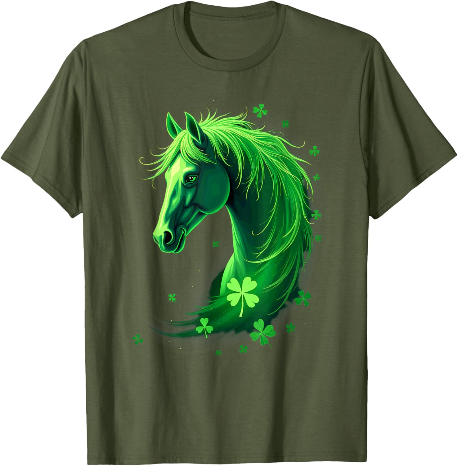 St Patrick's Day Horse Shamrocks T-Shirt for Festive Celebrations - 10