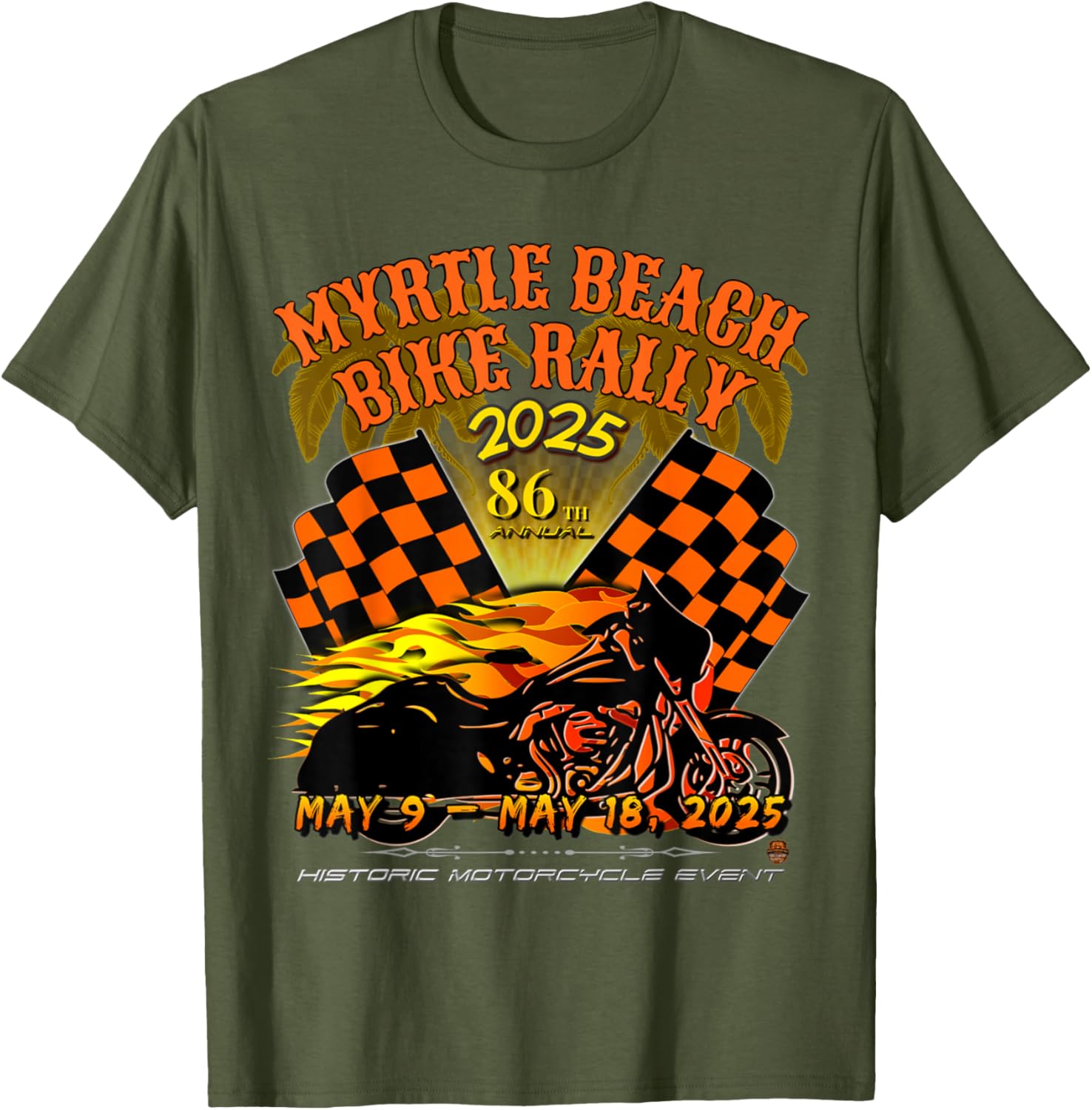 2025 Myrtle Beach Bike Rally Vintage Art T-Shirt for Classic Riders - 8