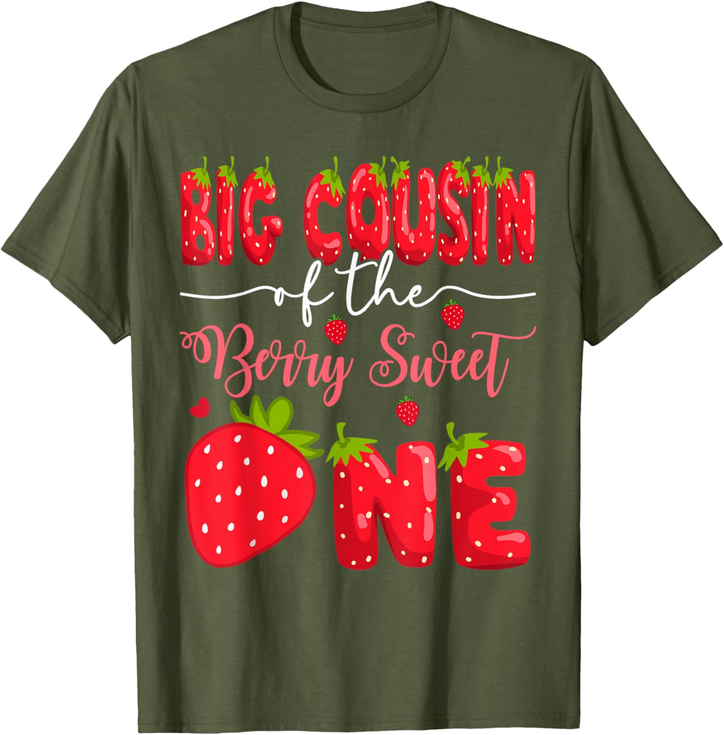 Big Cousin Strawberry T-Shirt for 1st Birthday Celebration - 8