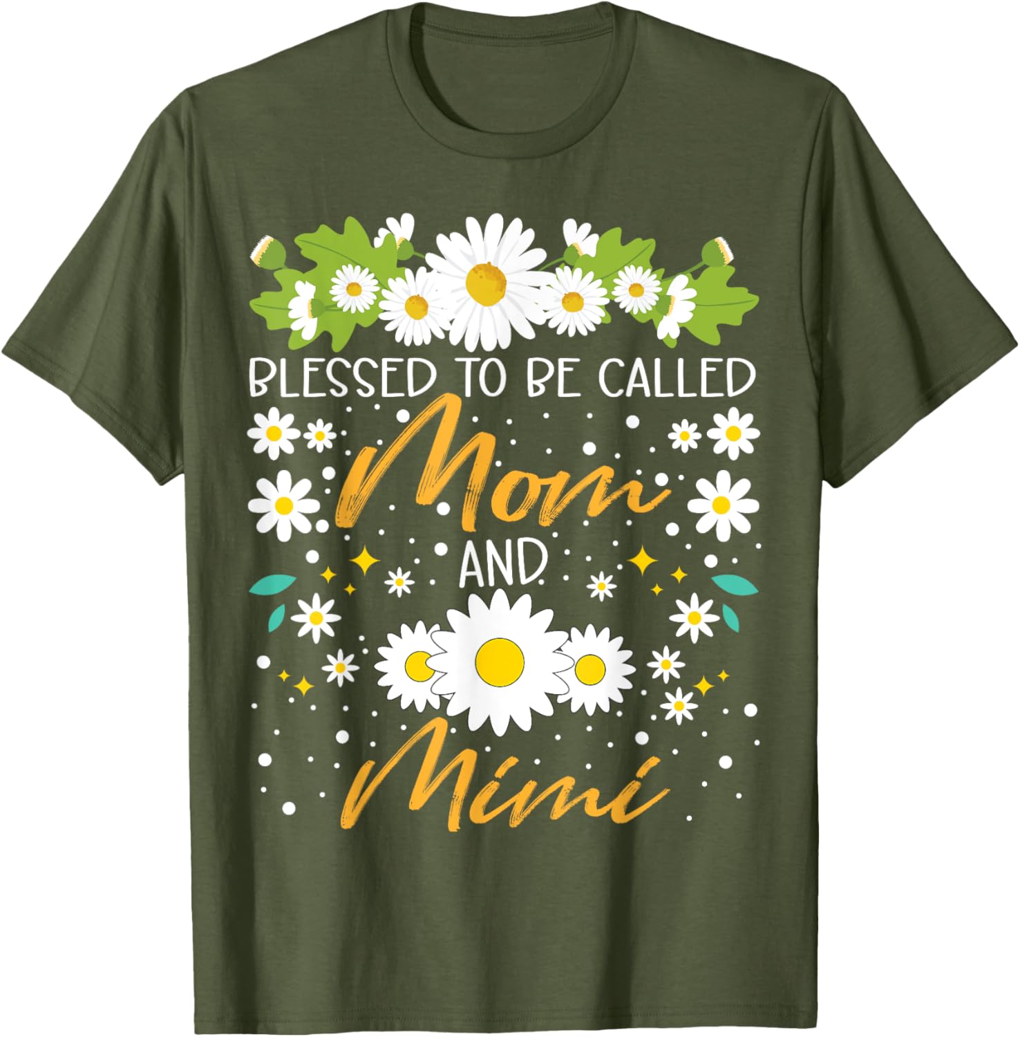 Blessed to Be Called Mom and Mimi Daisy Floral T-Shirt for Family Fun - 12
