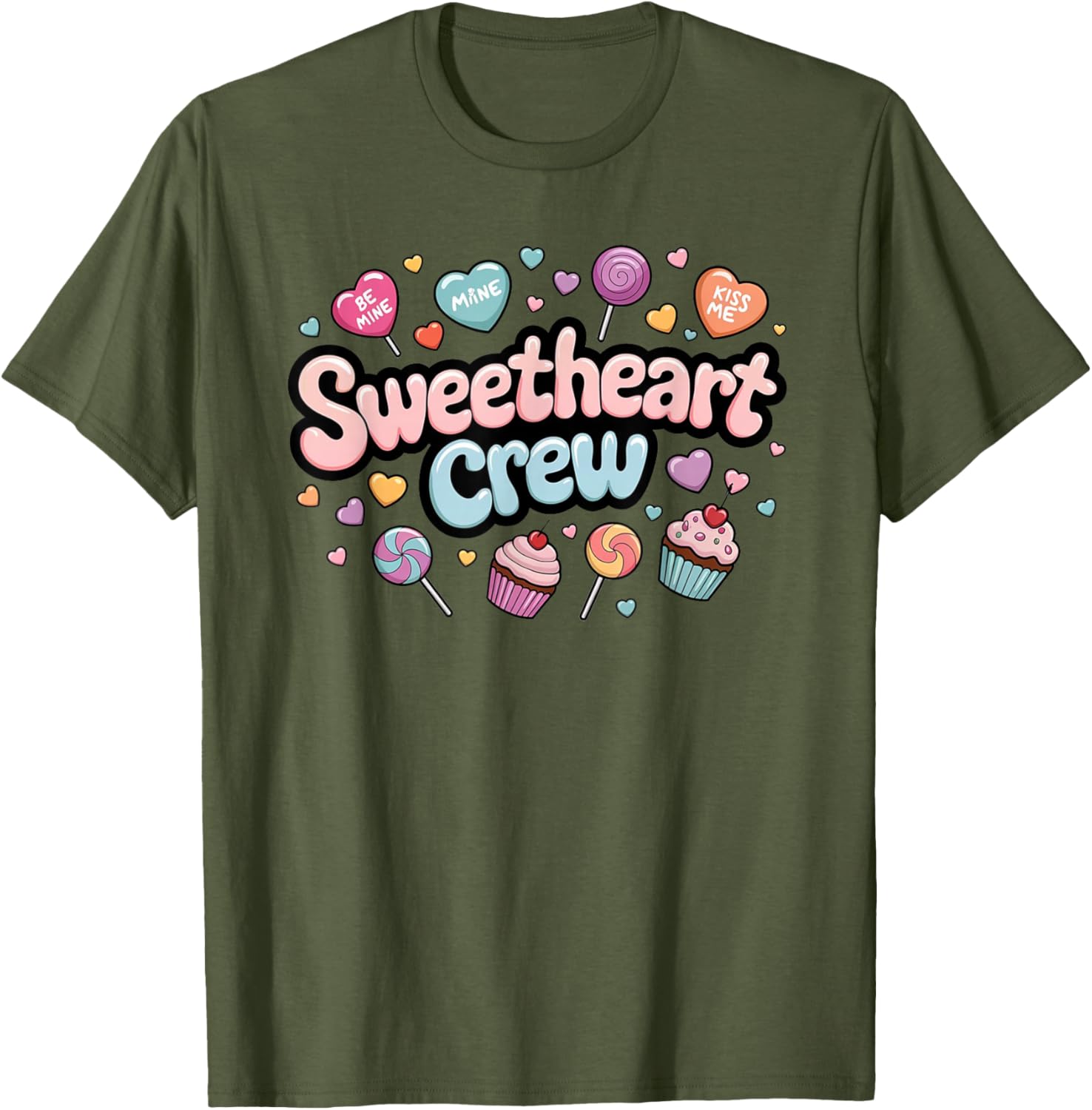 Sweetheart Crew Pastel Candy Cupcake T-Shirt for Fun and Fashion Lovers - 17